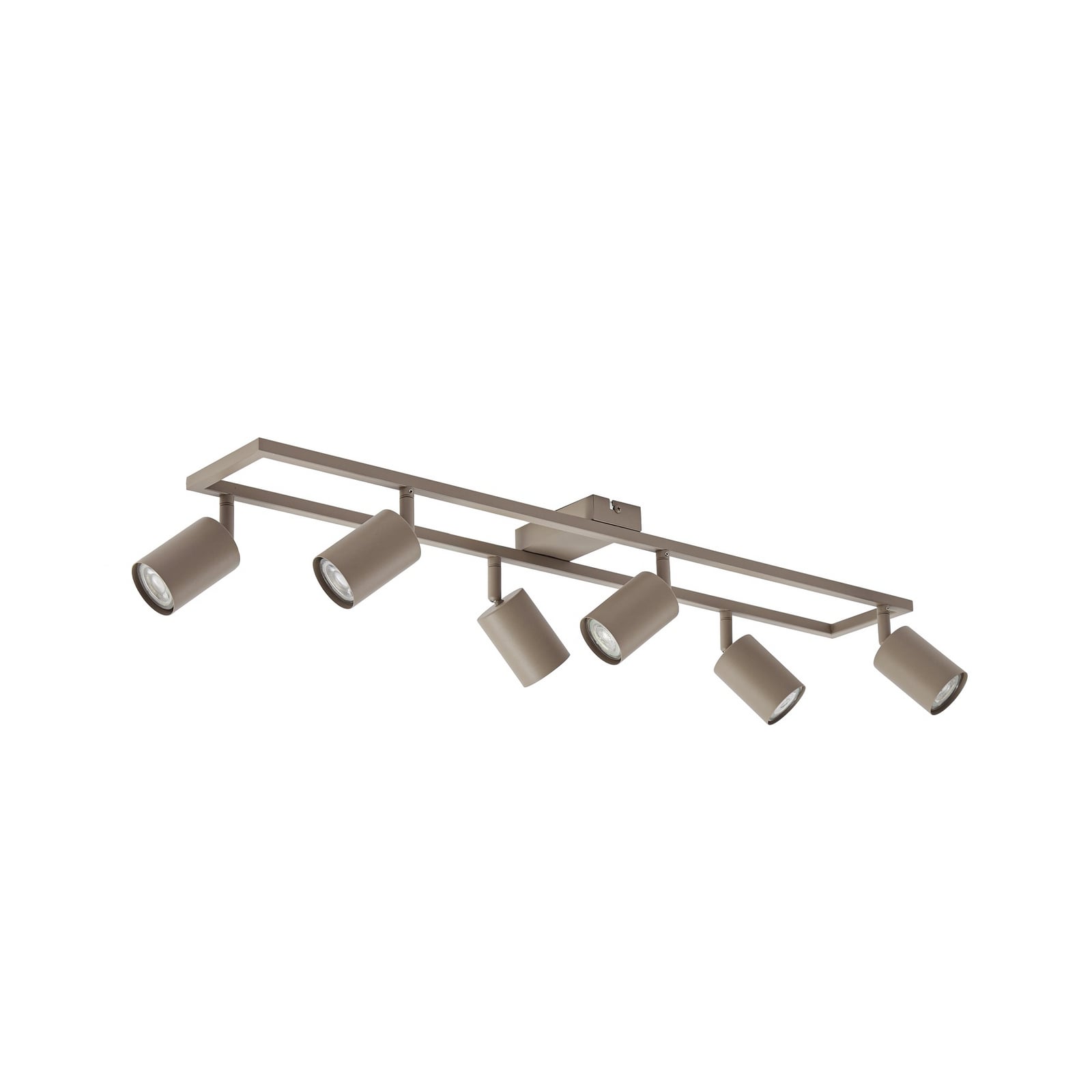 Bravius plafondspot, bruin, 6-lamps, ijzer - Lindby