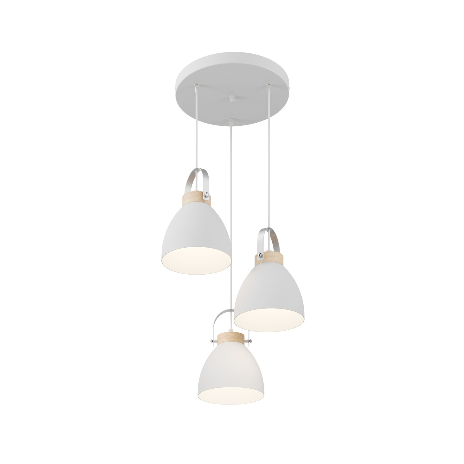 Hanglamp Bergen, 3-lamps, rond, wit