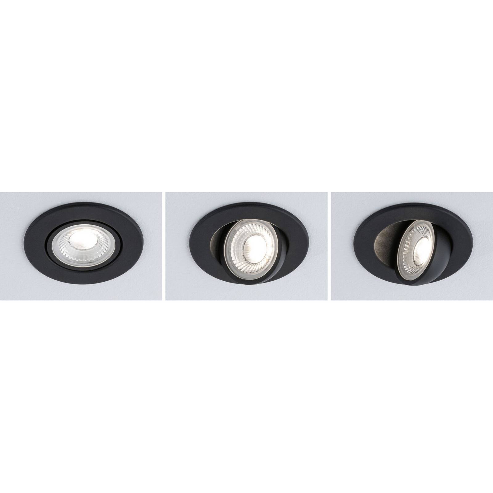 Paulmann – spot wpuszczany Zina, czarny, 9 cm, IP65, z możliwością obrotu,