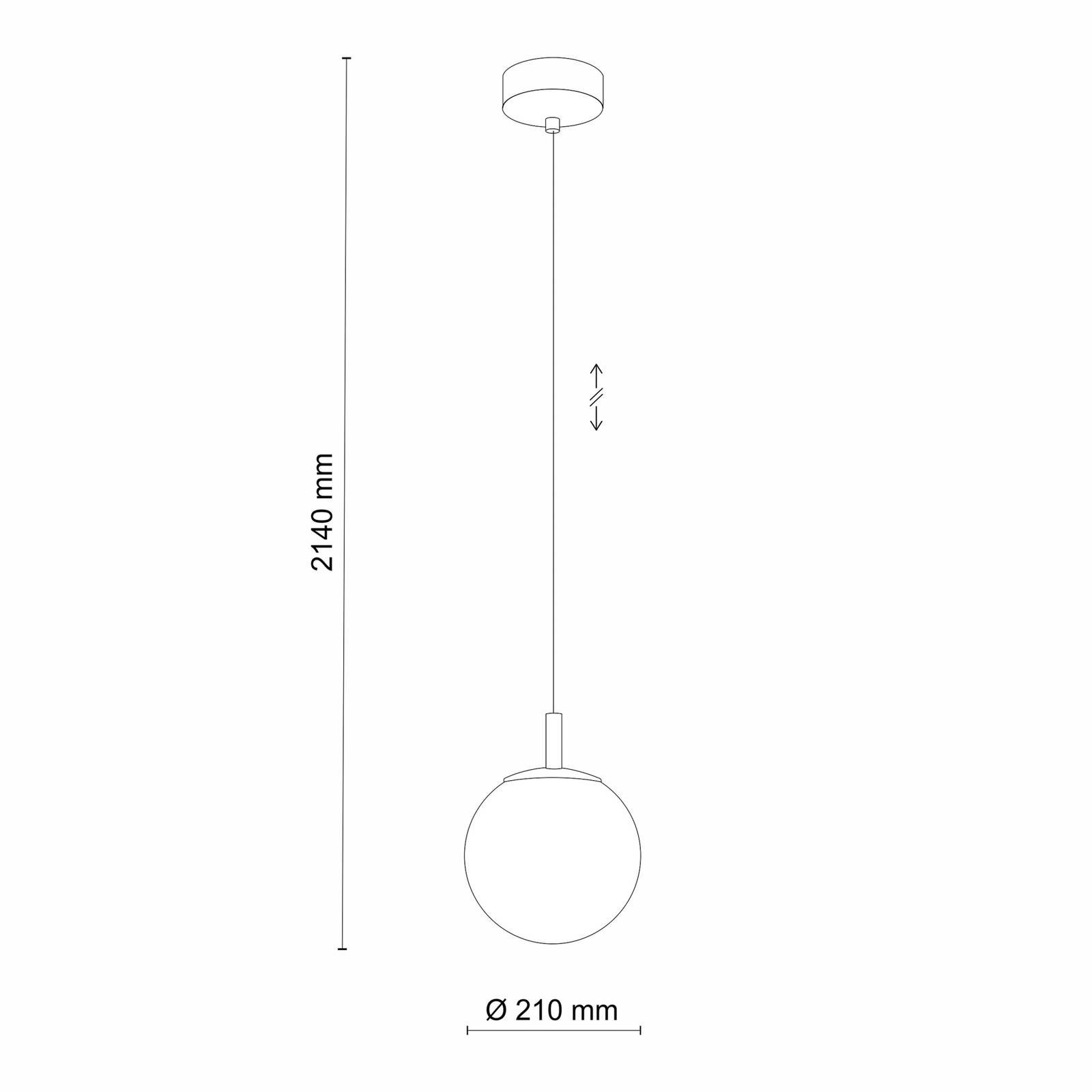 Lampa wisząca Cadix ze szkła, 1-punktowa, Ø 21 cm