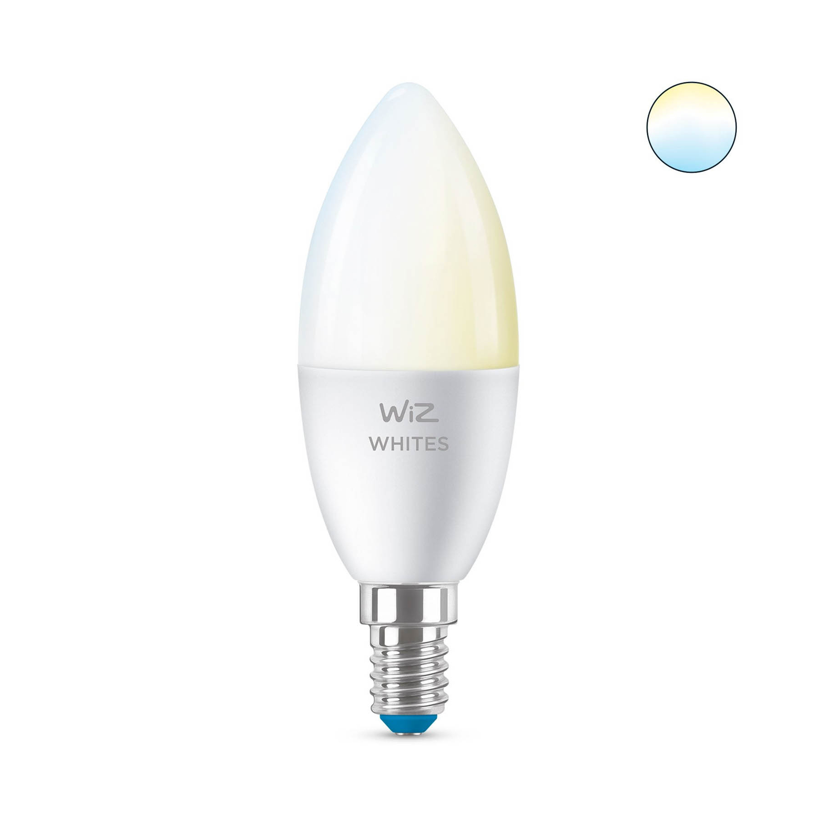WiZ C37 LED-Lampe E14 4,9W Kerze matt CCT