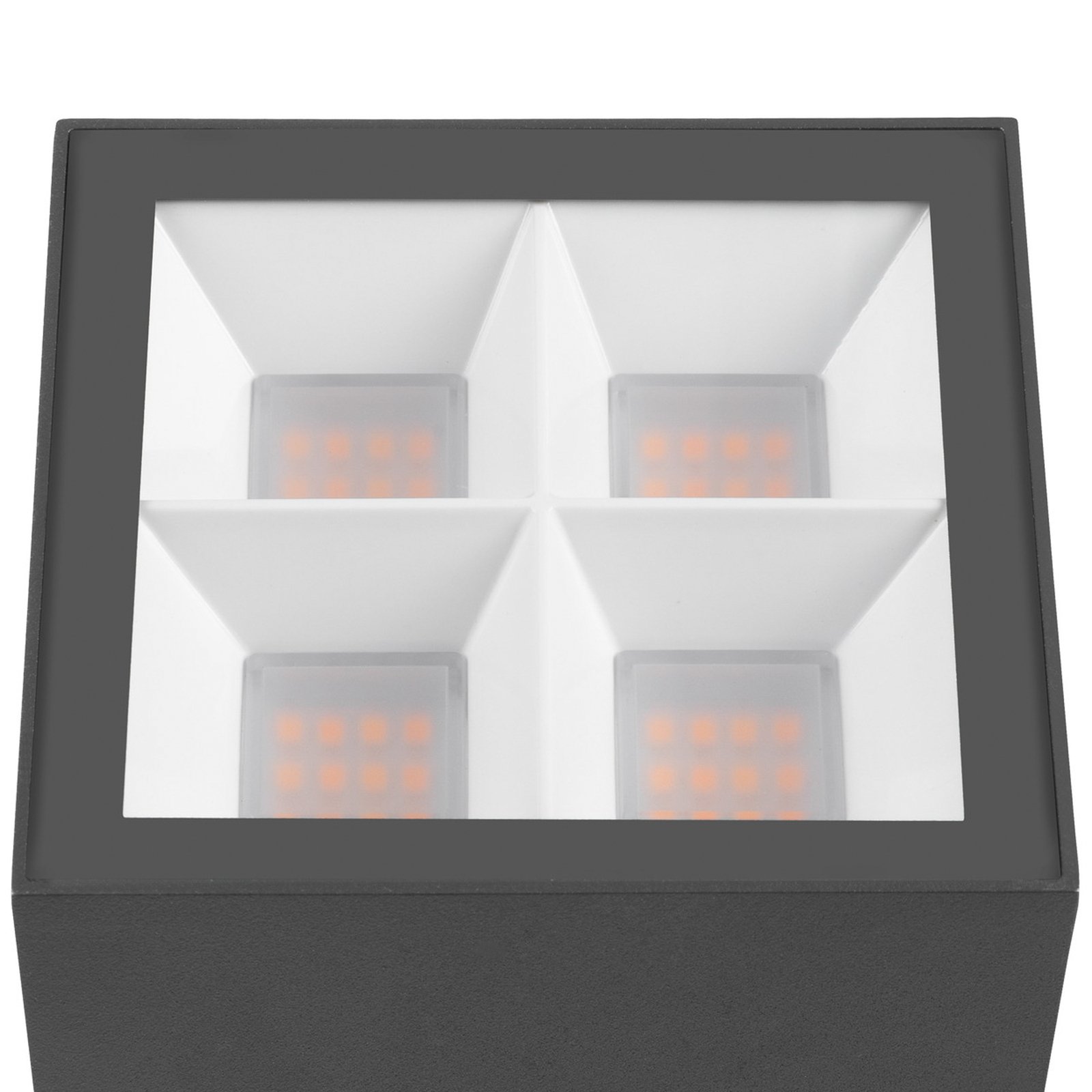 SLV LED wall lamp S-Cube, anthracite, aluminium, width 9.5 cm, CCT