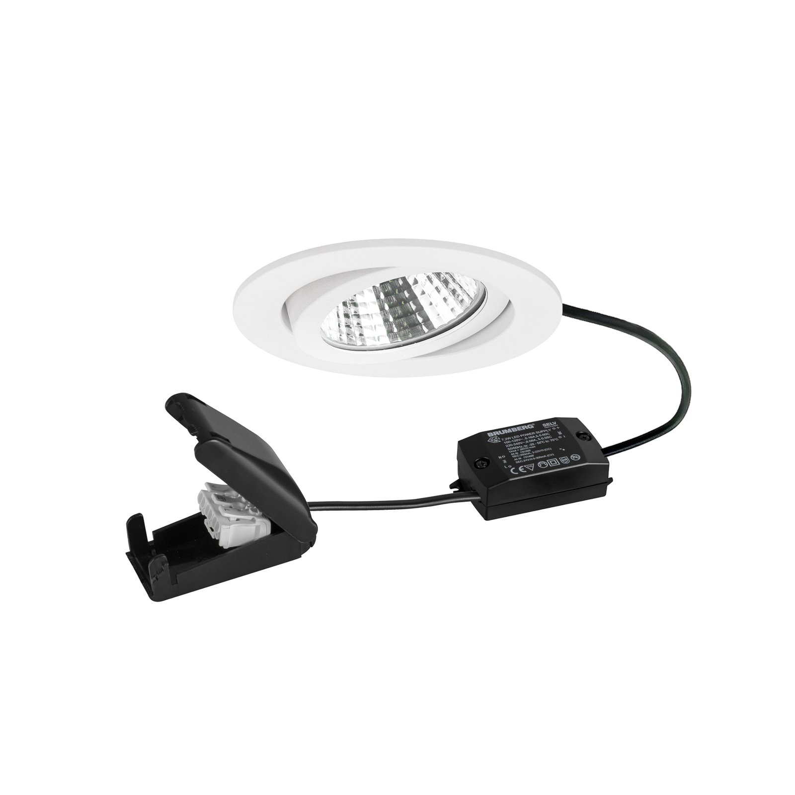 BRUMBERG BB03 LED recessed spotlight on/off connection box textured white