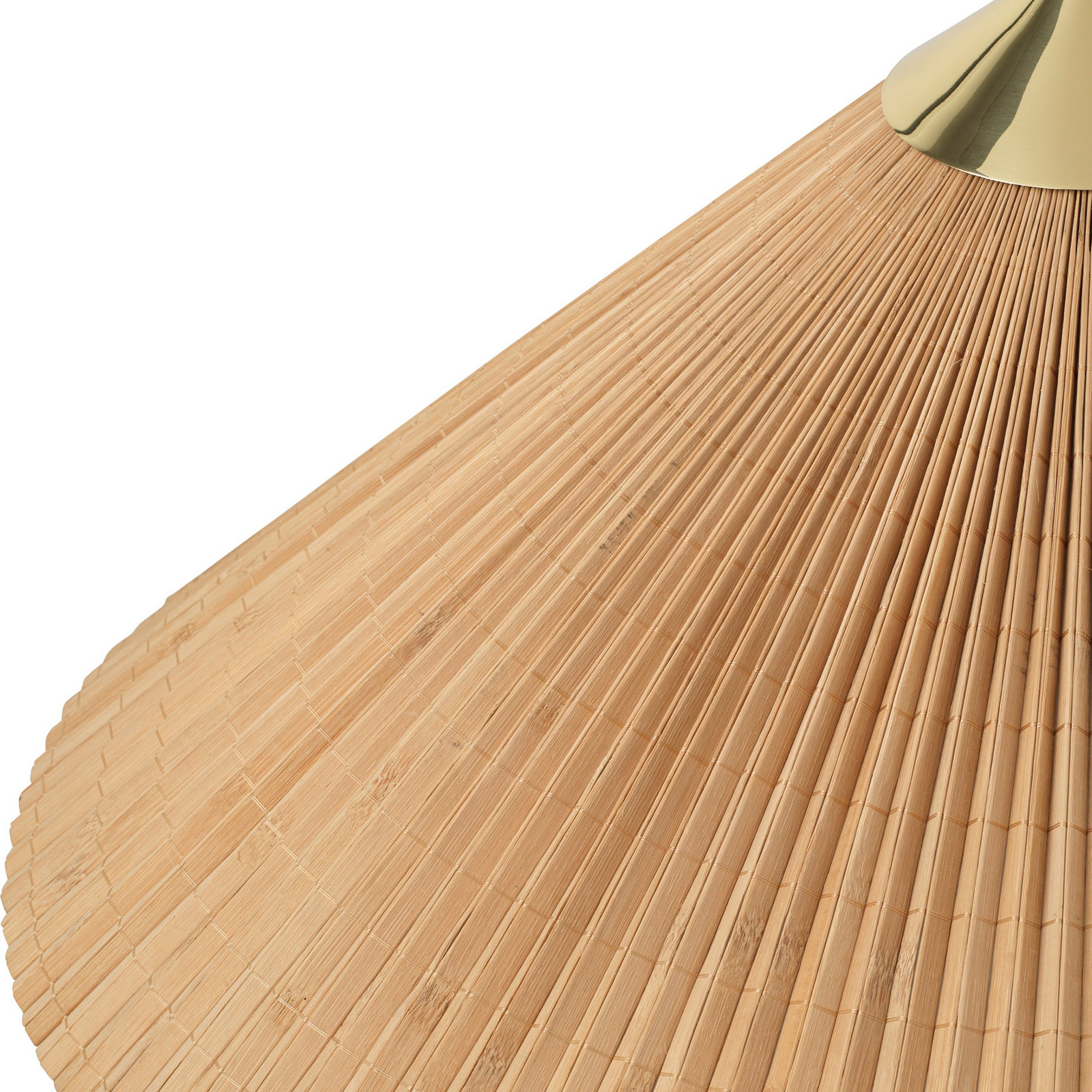 Lampadar Gubi 9602 alamă/rattan abajur din bambus - Camera de zi / sufragerie - design - bambus natural alamă lustruită rattan - Lemn