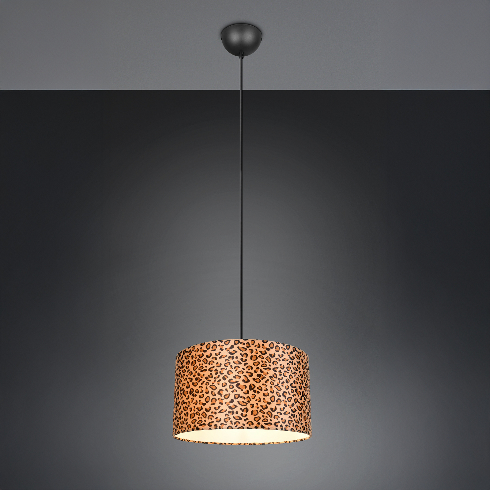 Suspension Pardina, marron tacheté/noir, Ø 40 cm, métal