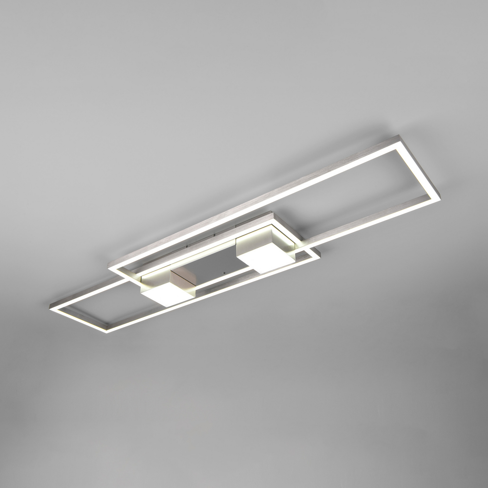 LED-taklampa Albany, nickel, 100 x 28 cm, aluminium CCT dimbar