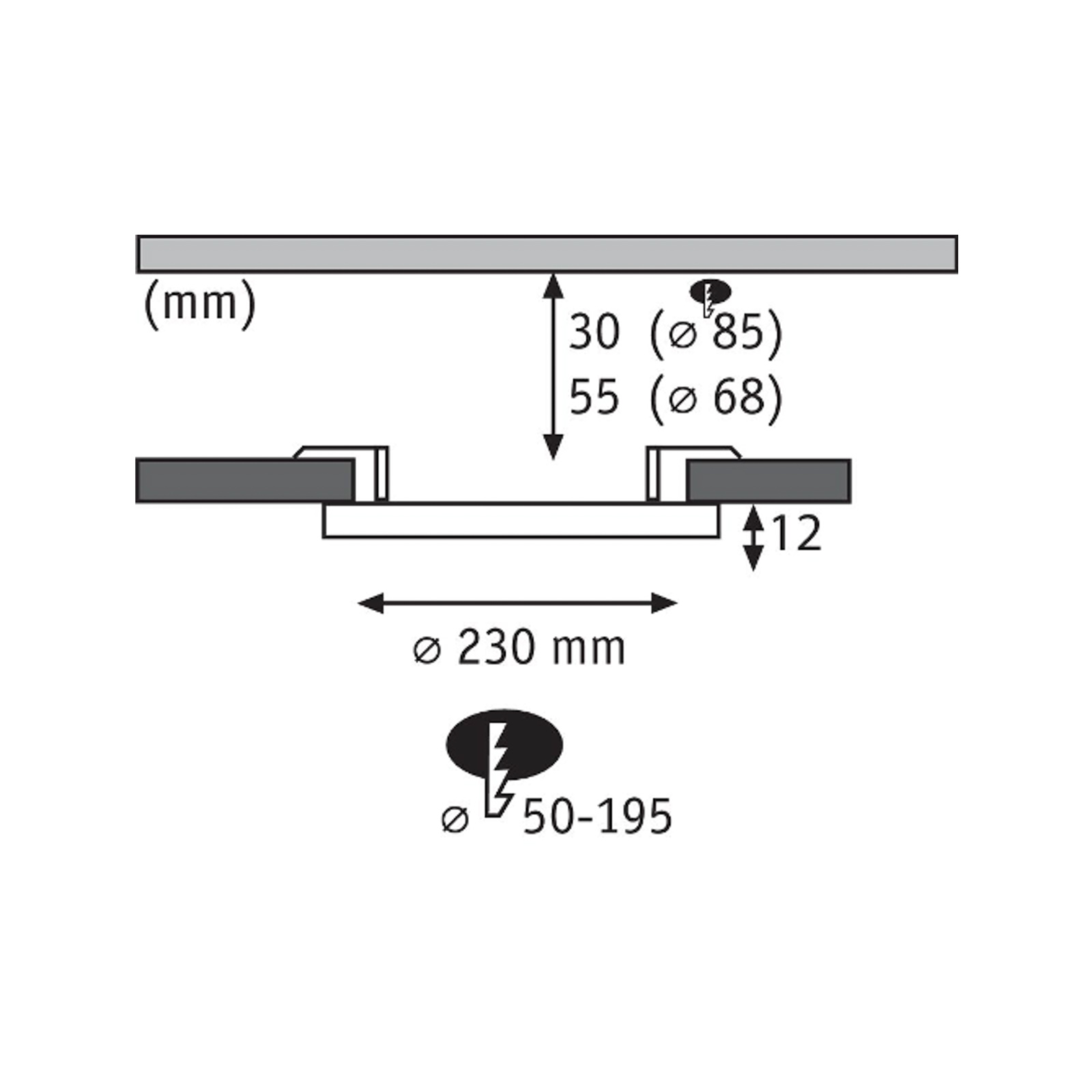 Paulmann LED-Panel Areo rund 3-Step dim-to-warm