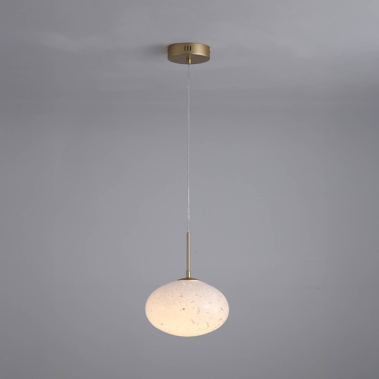 Żyrandol LED Confetti, Ø 25 cm, złota/biała, szkło