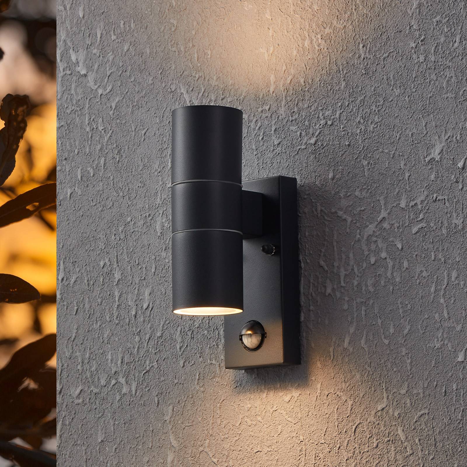 EGLO Applique murale LED Riga 5 anthracite, 21 cm Métal Capteur, à 2 lampes.