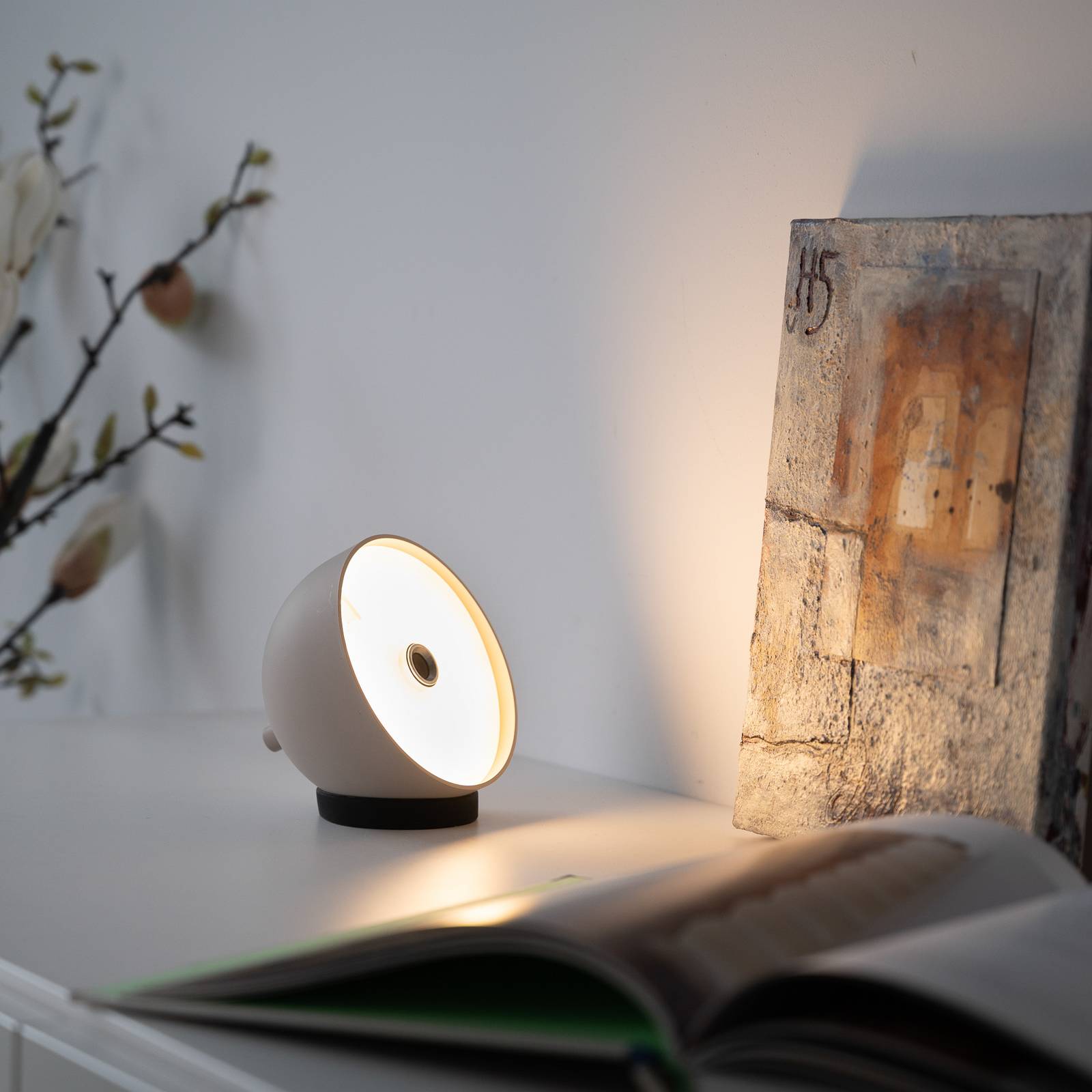 Schöner Wohnen lampa stołowa LED z akumulatorem Bellies, Sandbrise, IP54