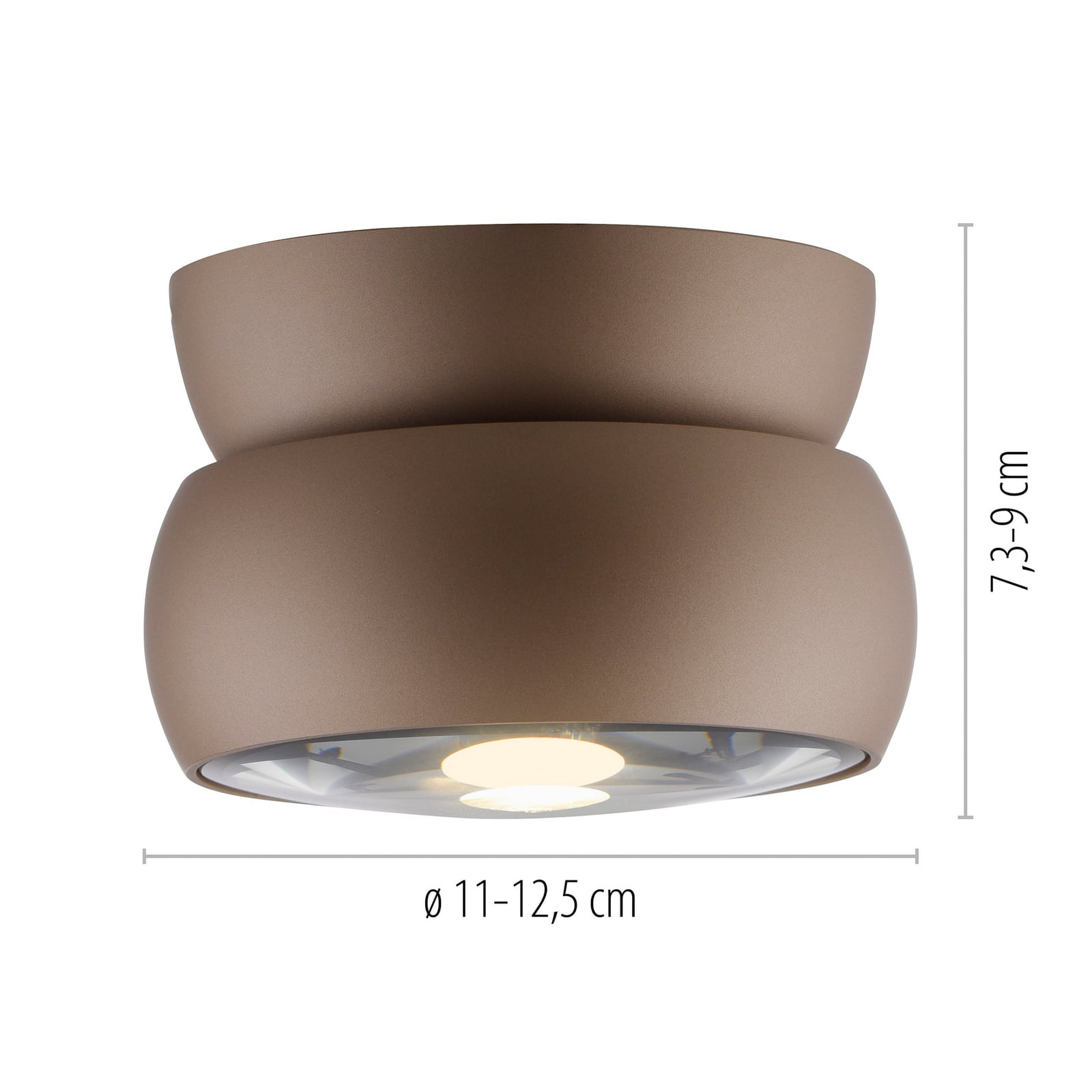 Move LED-Deckenspot, Ø12cm, bronzefarben, Metall/Glas - PURE Move LED-Deckenspot, Ø12cm, bronzefarben, Metall/Glas - PURE