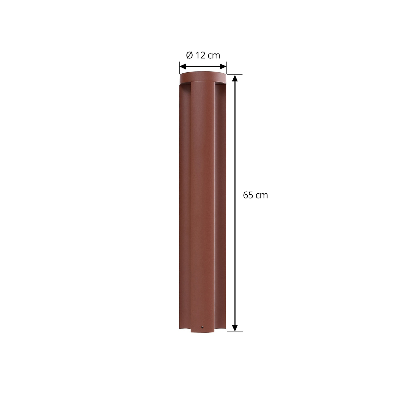 Lucande LED path light Raiku, rust-coloured, aluminium, 65 cm