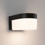 Paulmann LED-vägglampa Calyne, 230 V + Solar, svart, 23 cm