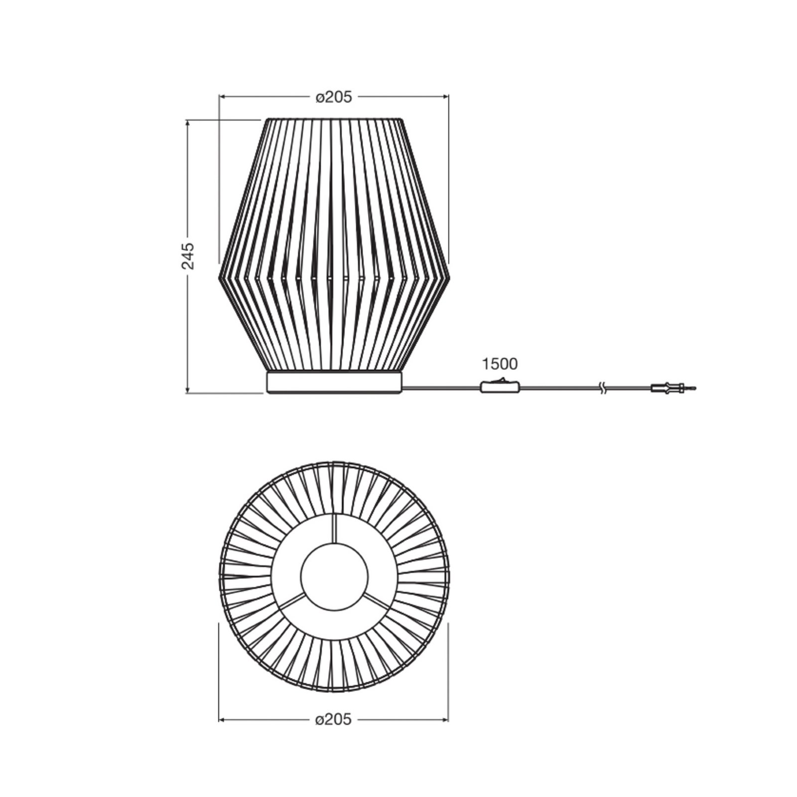 OSRAM bordlampe Decor Stripes, grå, tekstil, E14