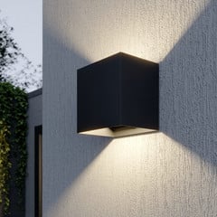 Lucande LED-ulkoseinävalaisin Evie, 14 cm, antrasiitti, ylös/alasvalo
