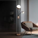 LED стояща лампа Chris, кафе, метал, лампа за четене, димер