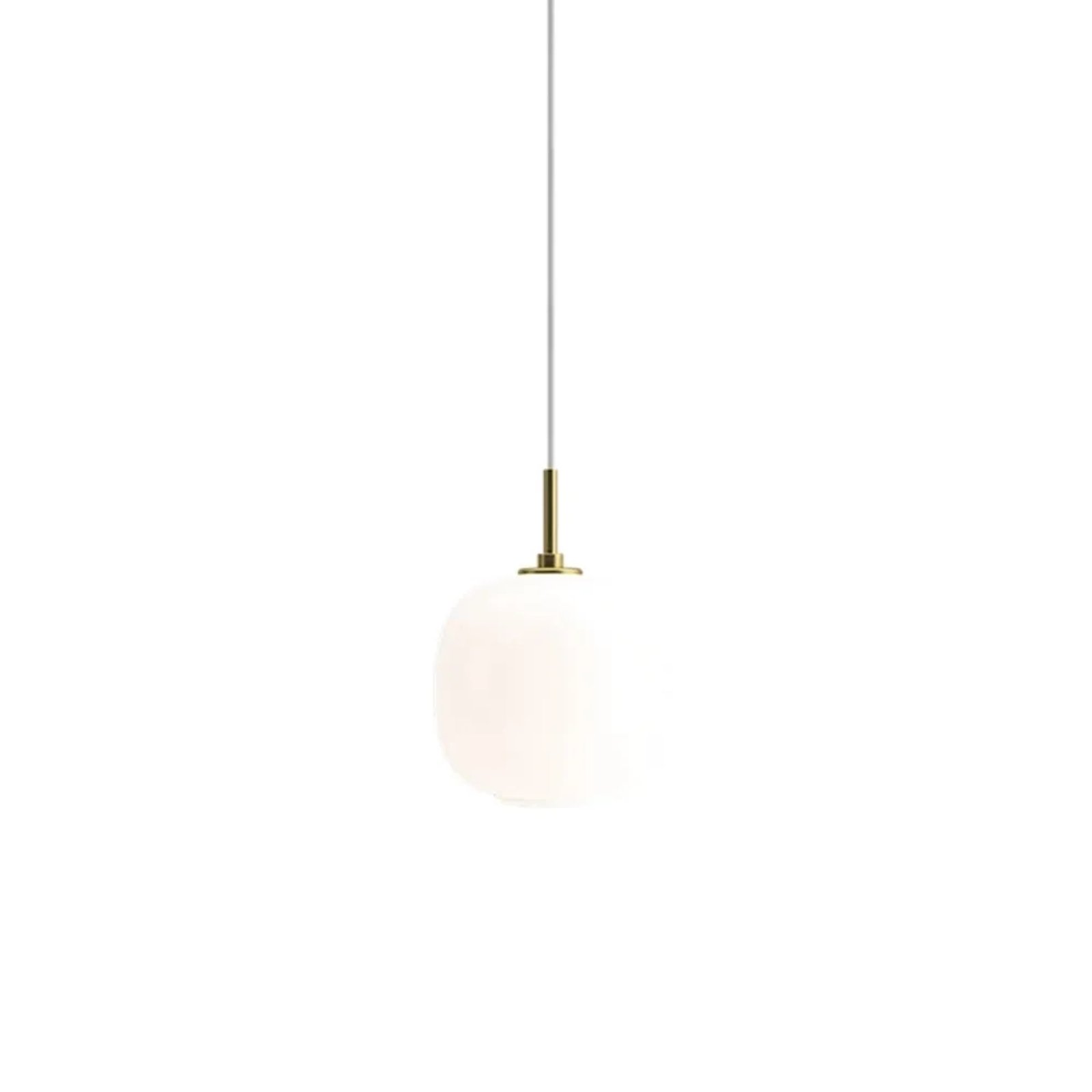 VL45 Radiohus Taklampa Ø175 Brass/Glossy White Opal - Louis Poulsen