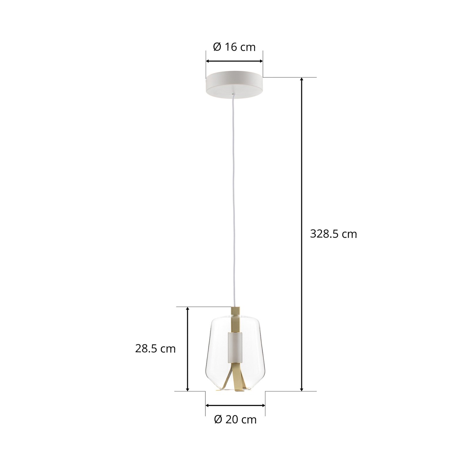 Prandina Luisa S1 dimm pendant 2,700 K brass/clear