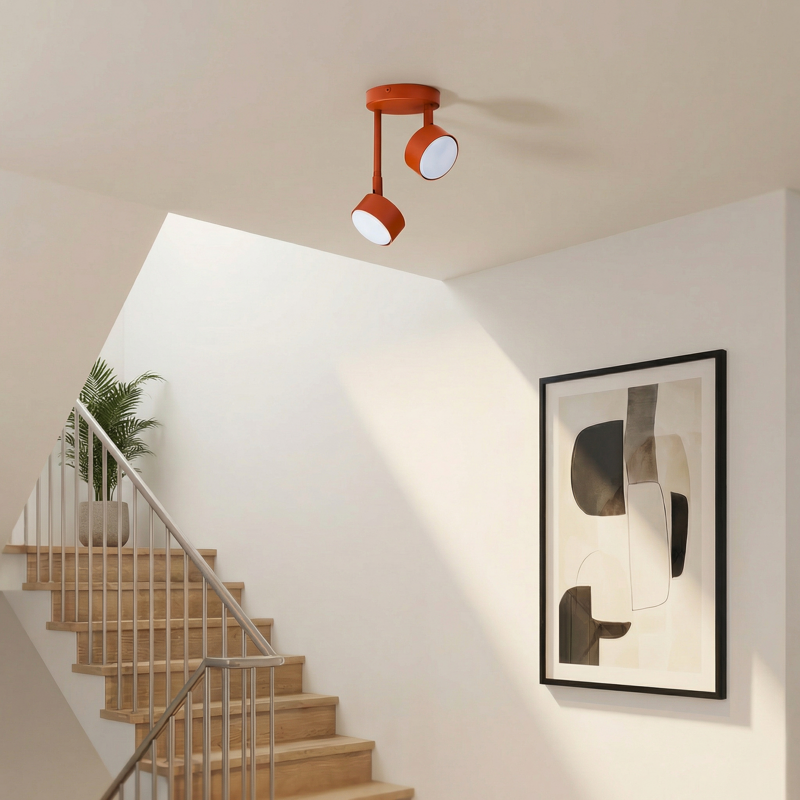 Spot de tavan Nemo, 2 becuri, roșu, mobil, GX53