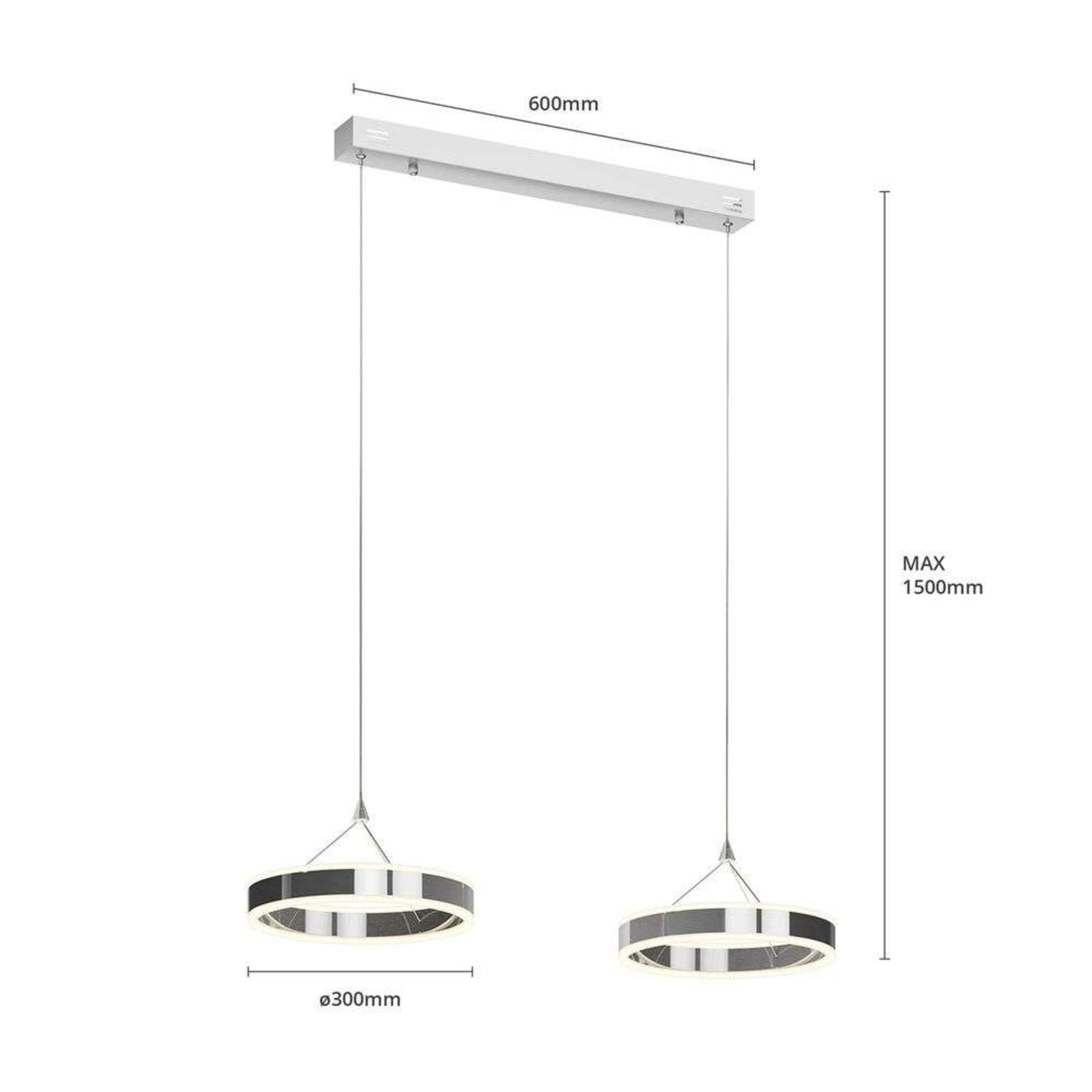Lyani Hanglamp L85 Chrome/White - Lucande