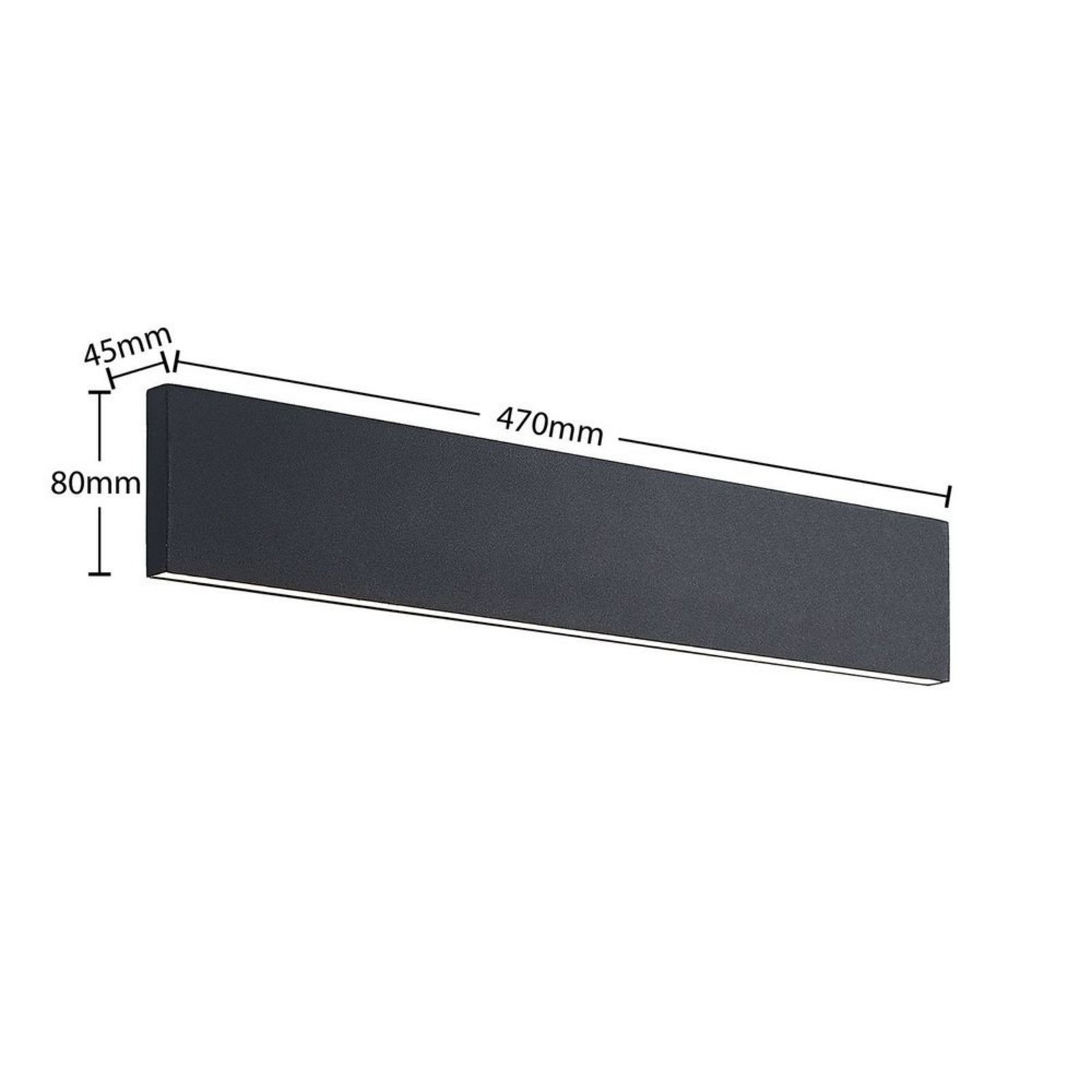 Ignazia LED Aplică de Perete L47 Black - Lindby