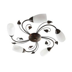 Stefania 5 Deckenleuchte White/Black-Gold - Lindby