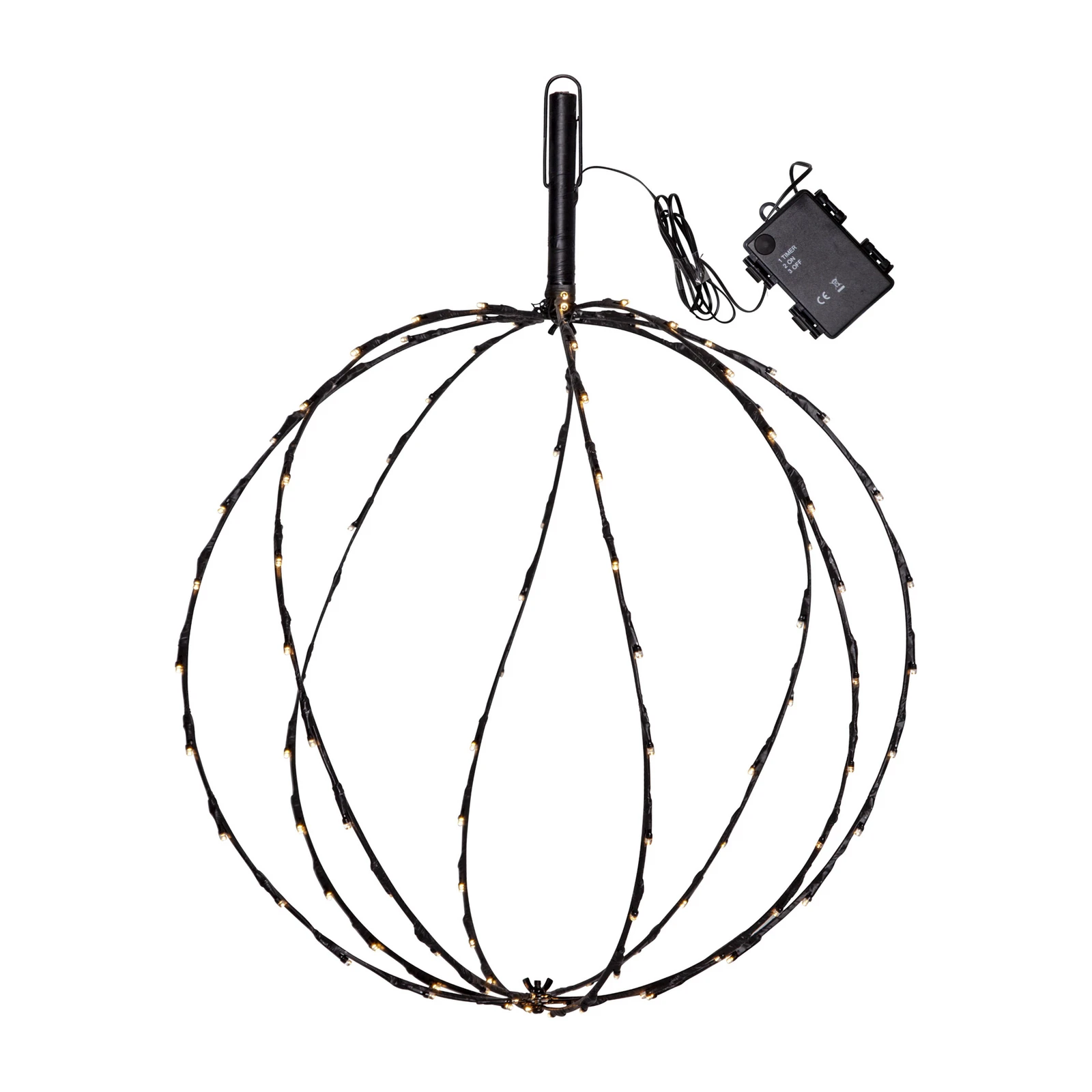 LED-Erdspießleuchte Sphere, Ø 50 cm, schwarz Metall Batterie