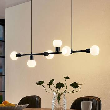 Lindby Biscala LED hanglamp zwart/opaal