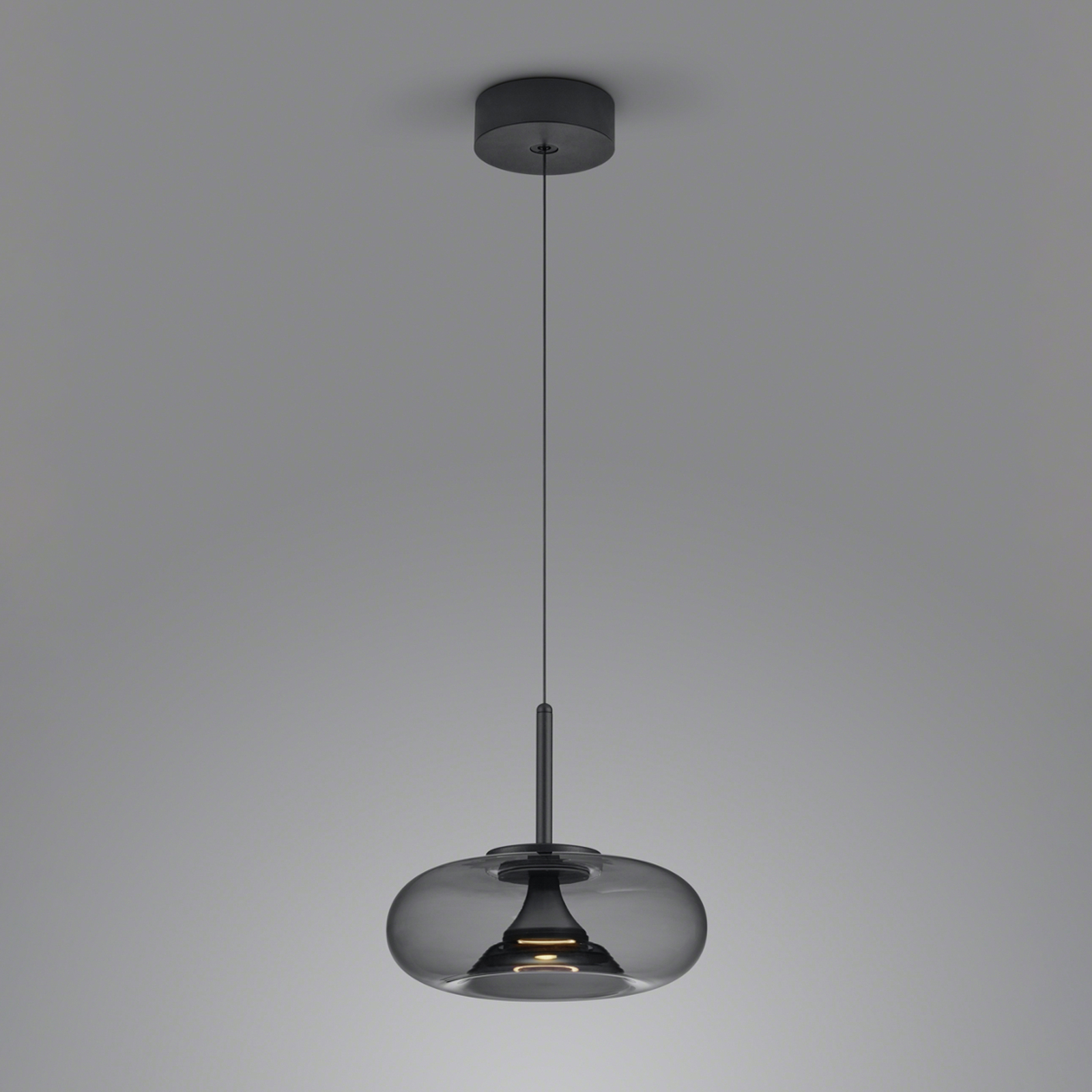 Helestra Sica LED pendant light black/smoky grey