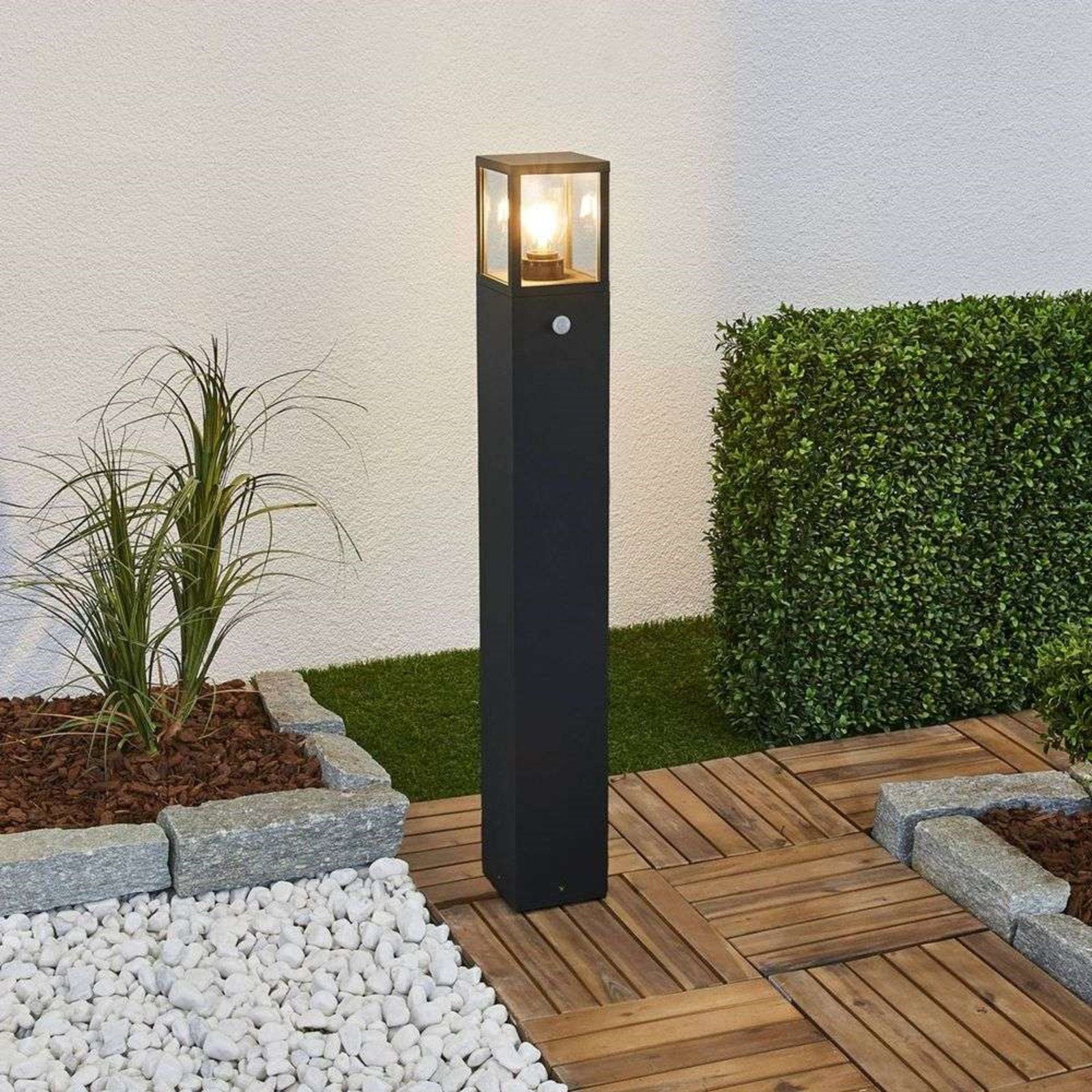 Klemens High Venkovní Zahradní Lampa IP54 s Sensor Graphite - Lucande