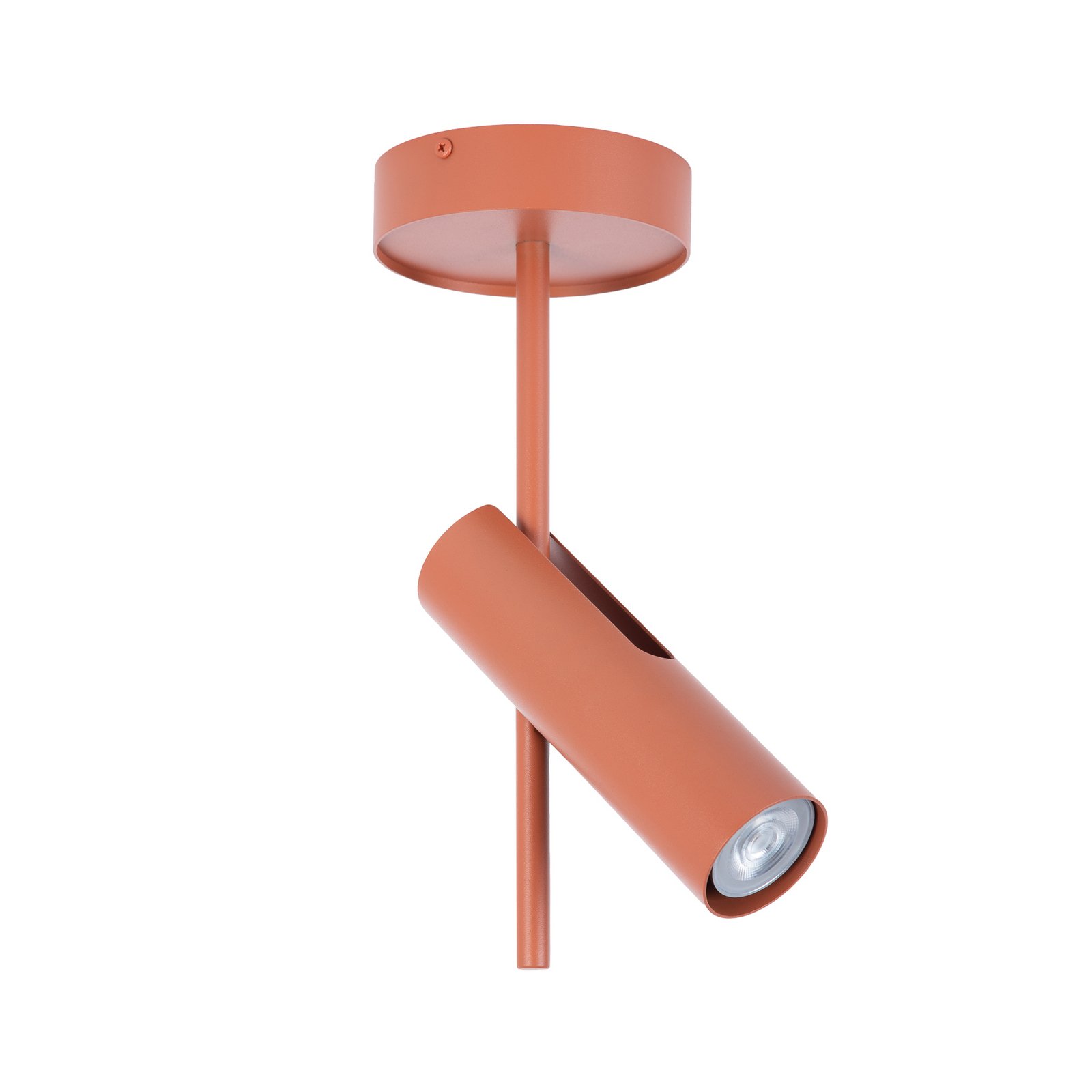Deckenspot Leda 1, ziegelrot, 1-flammig, Höhe 34 cm