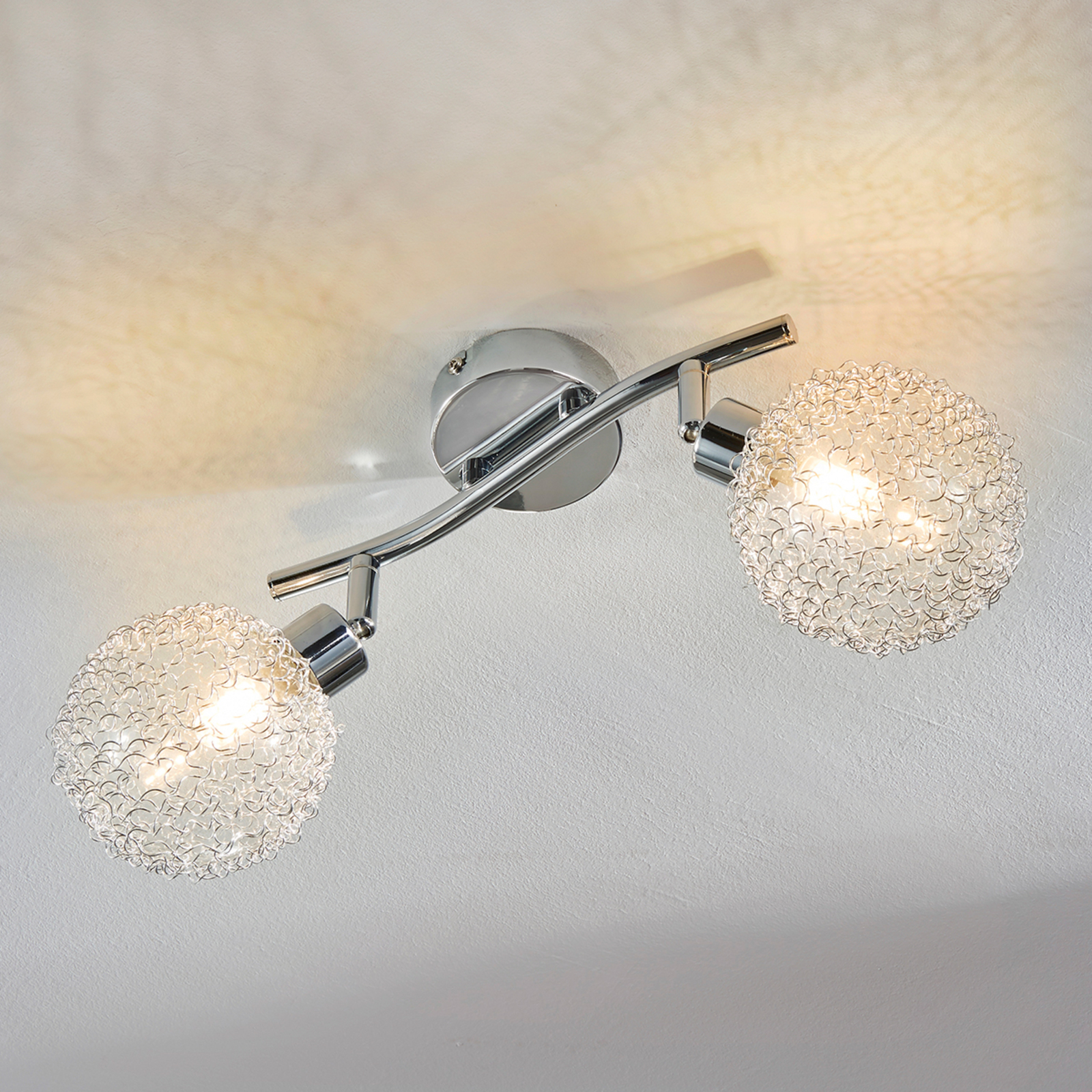 Lámpara LED de techo Ticino de dos cabezales