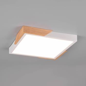 LED-Deckenlampe Meta 31,5x31,5cm 3.000K Holzdetail