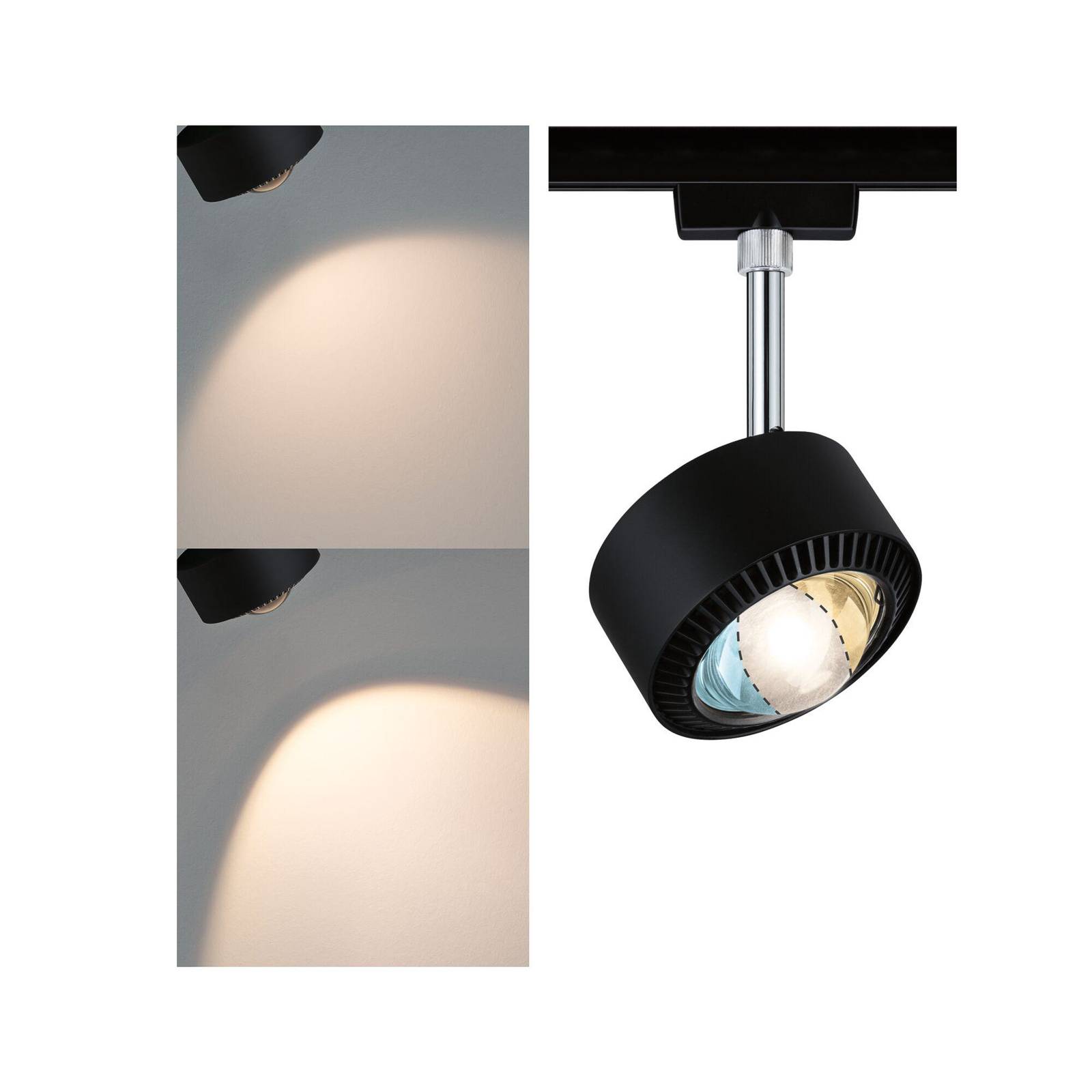 E-shop Paulmann URail Aldan LED reflektor, čierny matný, kov, CCT