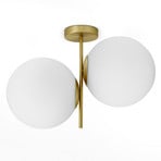 Jugen ceiling light, gold, 2-bulb vertical