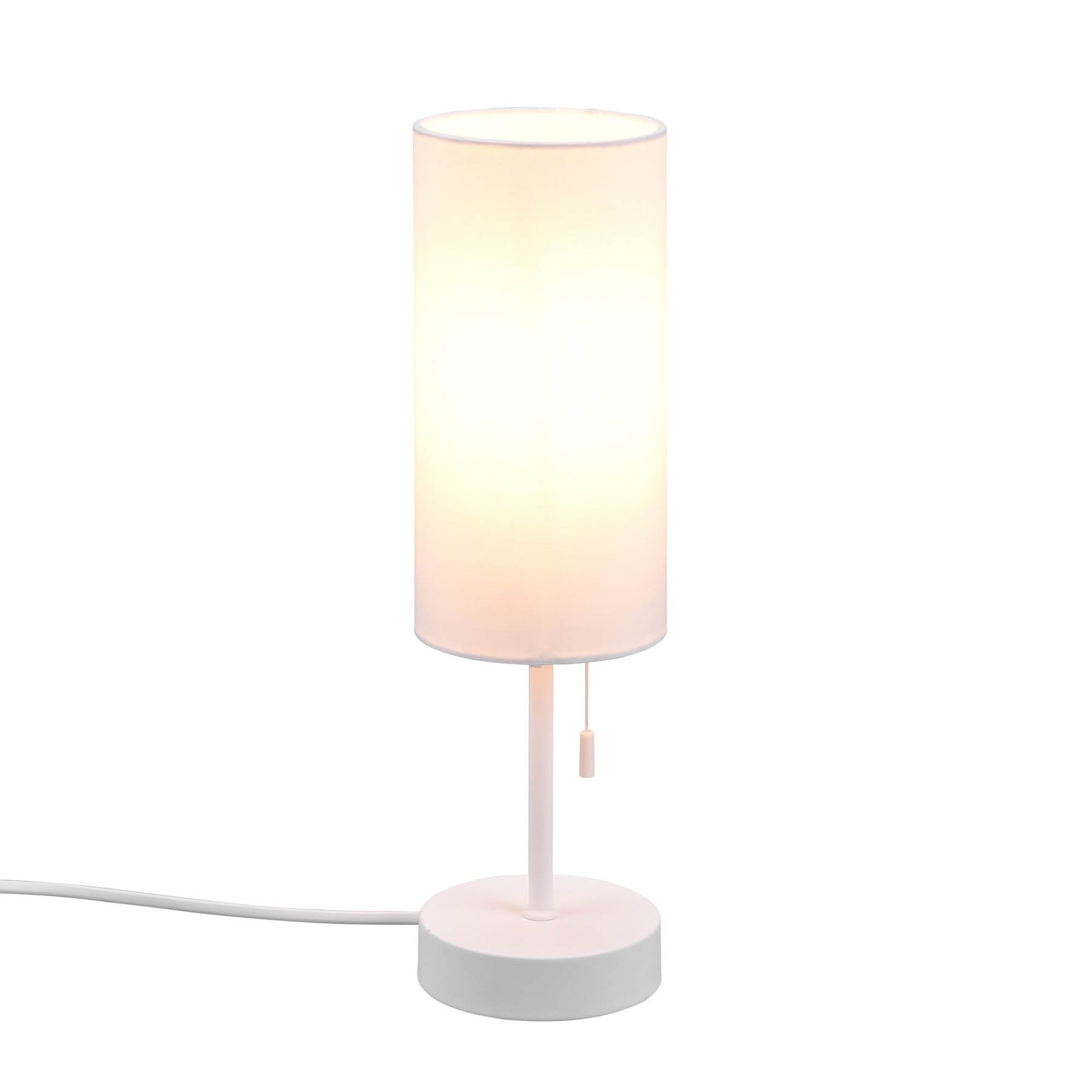Bordlampe Jaro med USB-tilkobling, hvit/hvit