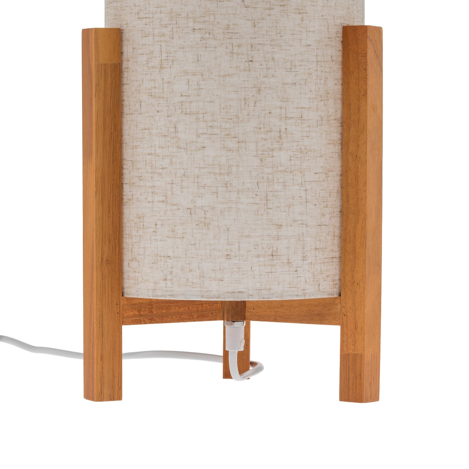 Lampe à poser 3193, bois, textile de lin, hauteur 52cm