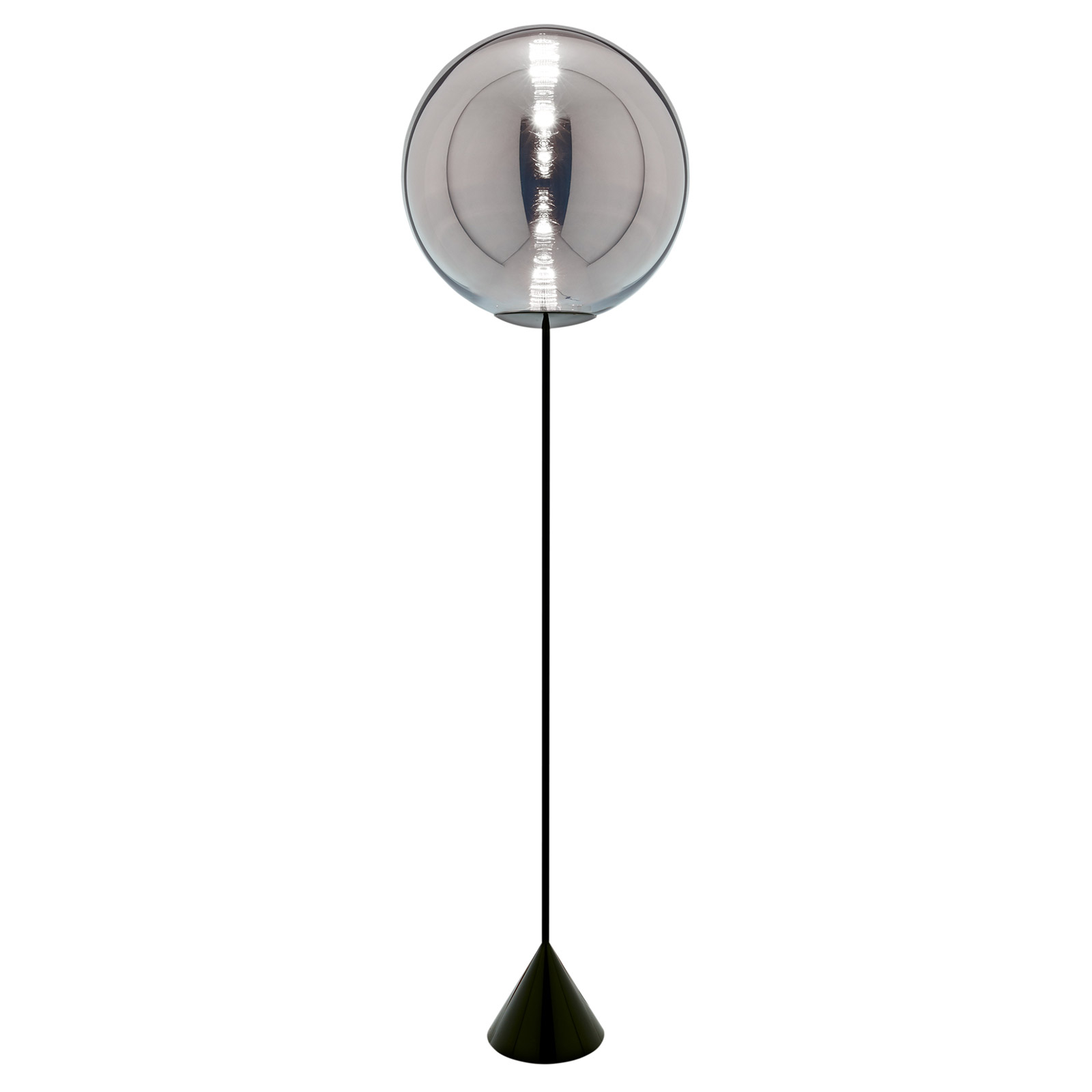 Candeeiro de pé Tom Dixon Globe Cone LED, cromado