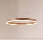 Lucande LED-riippvalgusti Thelma, pähkelpuu/hall, Ø 70 cm