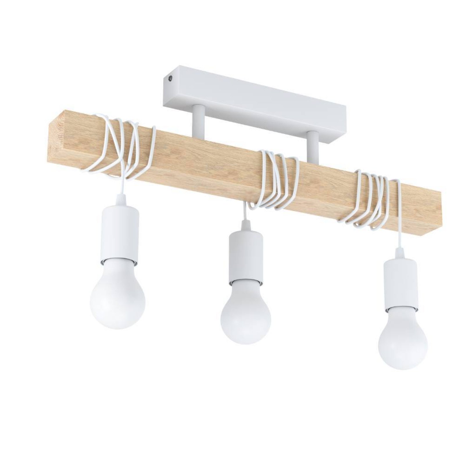 Deckenlampe Townshend aus Holz, 3-flammig