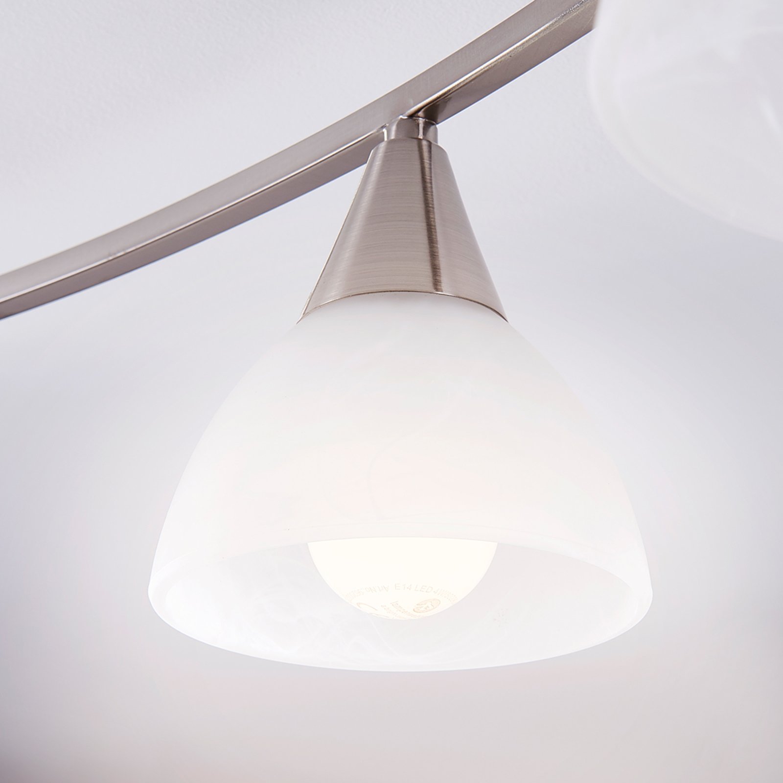 Della ceiling lamp, matt nickel, 5-bulb