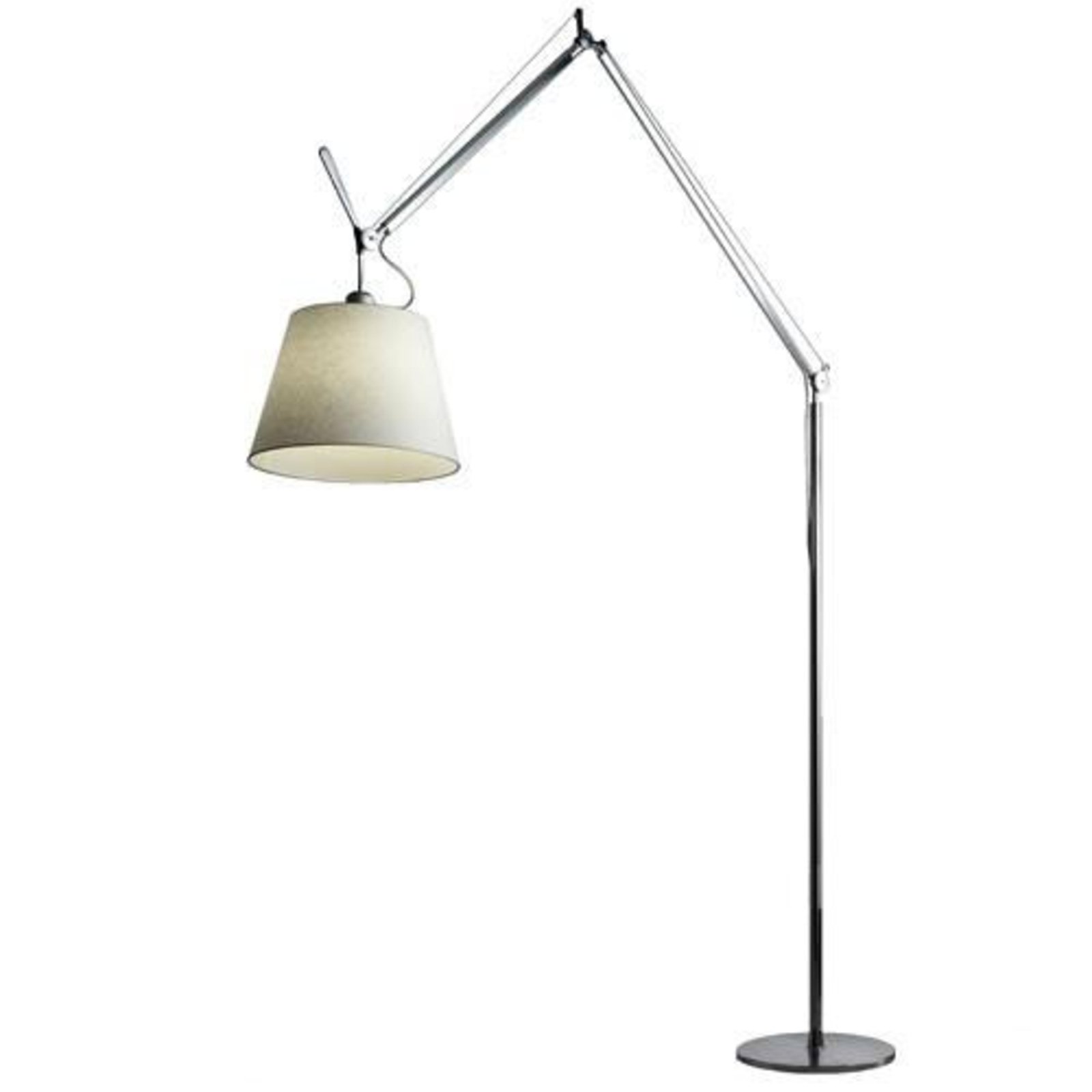 Tolomeo Mega Floor Lamp with Dimmer ø320 Parchment Black - Artemide