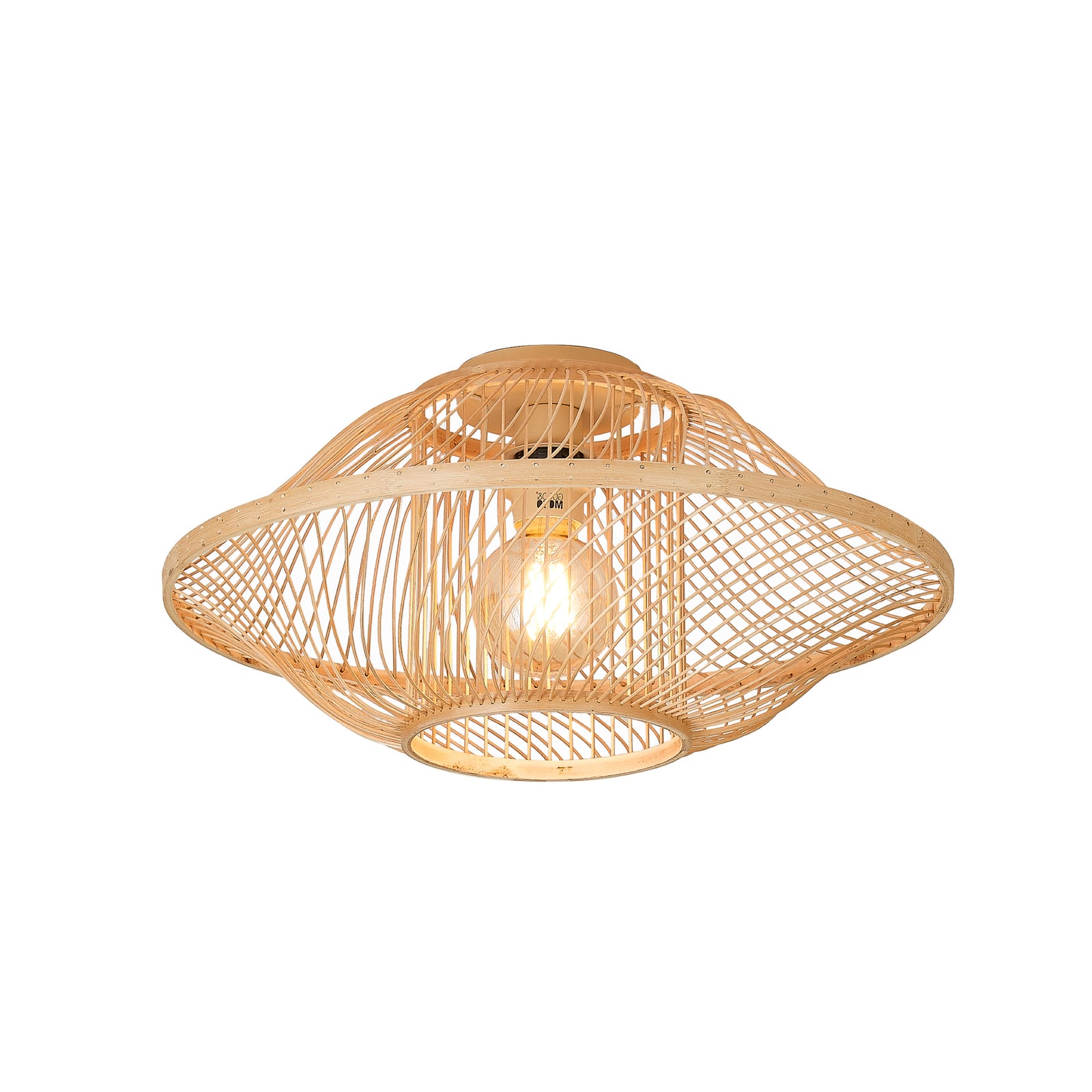 GOOD & MOJO Plafonnier Maui, naturel, Ø 50 cm, bambou, E27