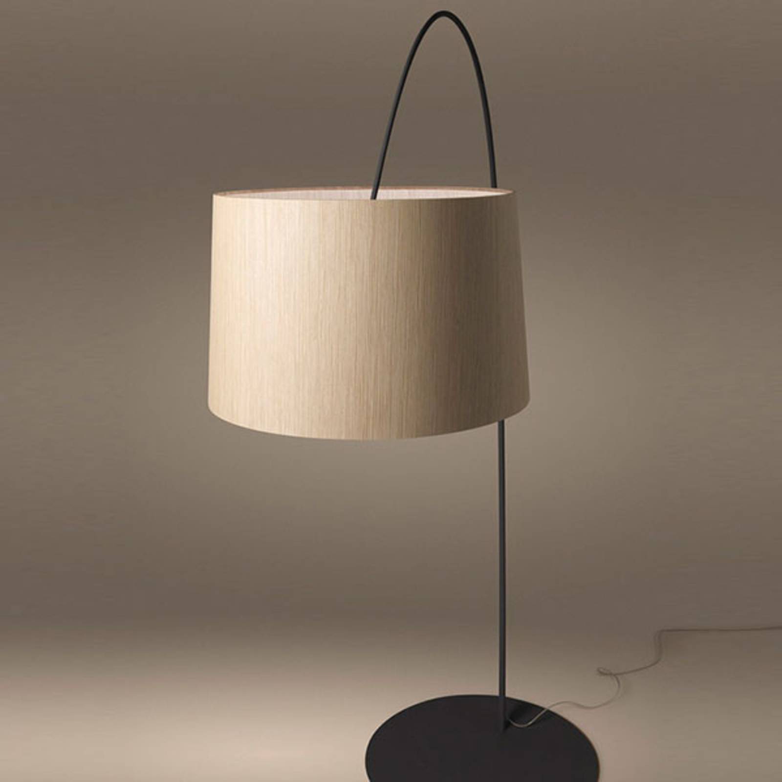 Foscarini Twiggi Wood lampa stojąca LED szary beż
