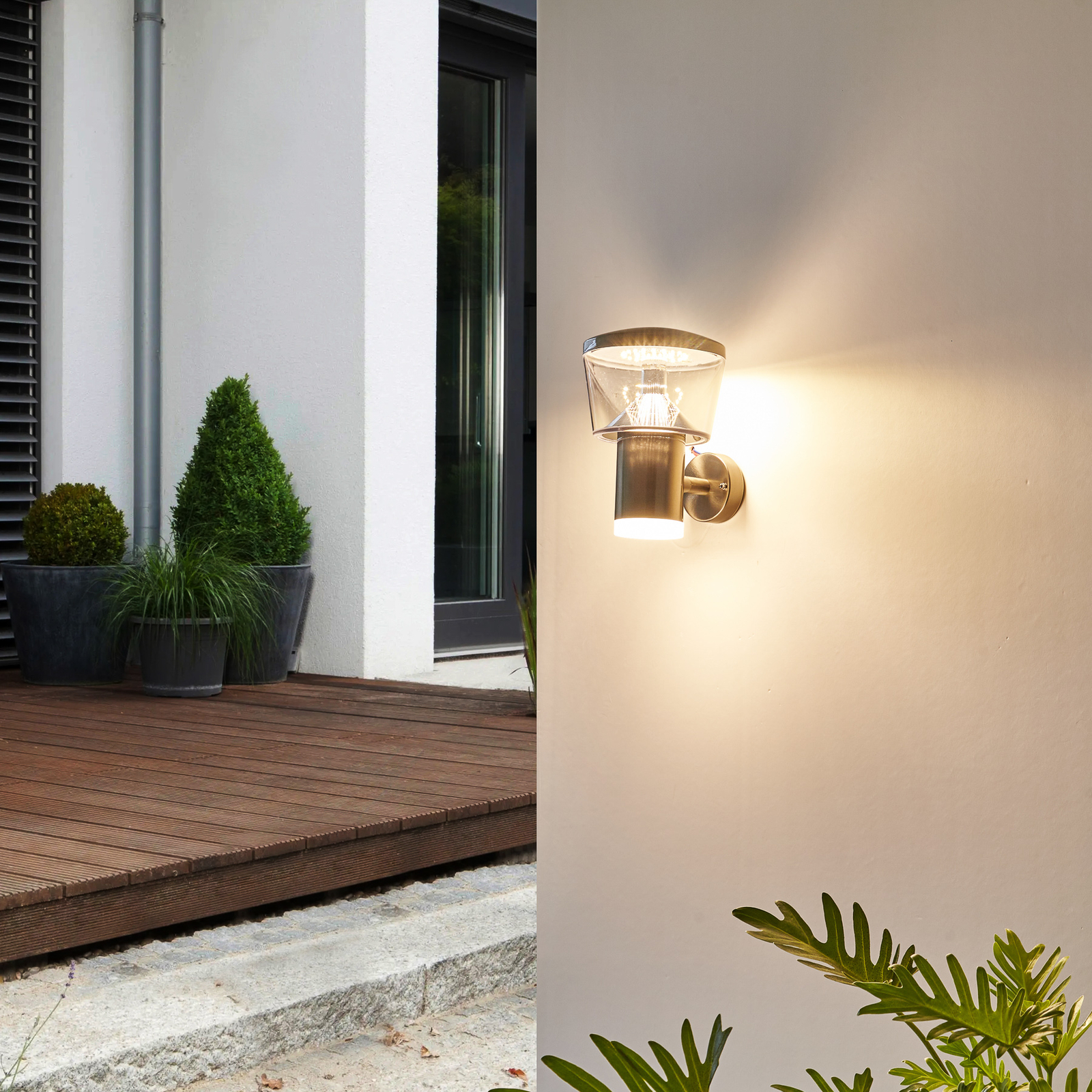 Antje stainless steel LED outdoor wall lamp