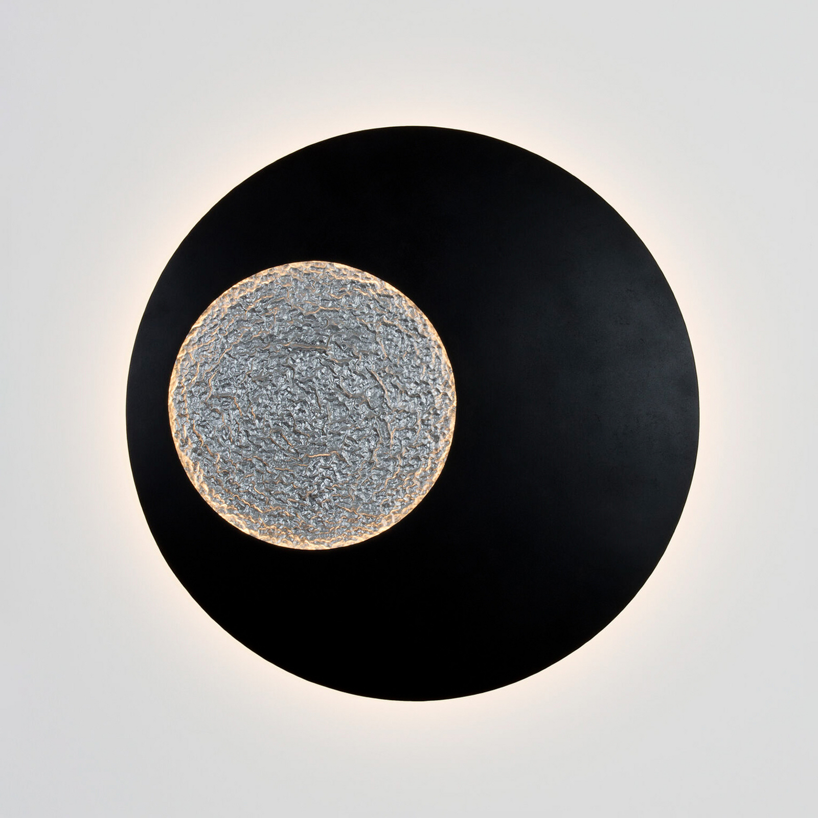 LED-seinavalgusti LUNA GIGANTE XL, must/hõbedane, Ø 100 cm, hämardatav