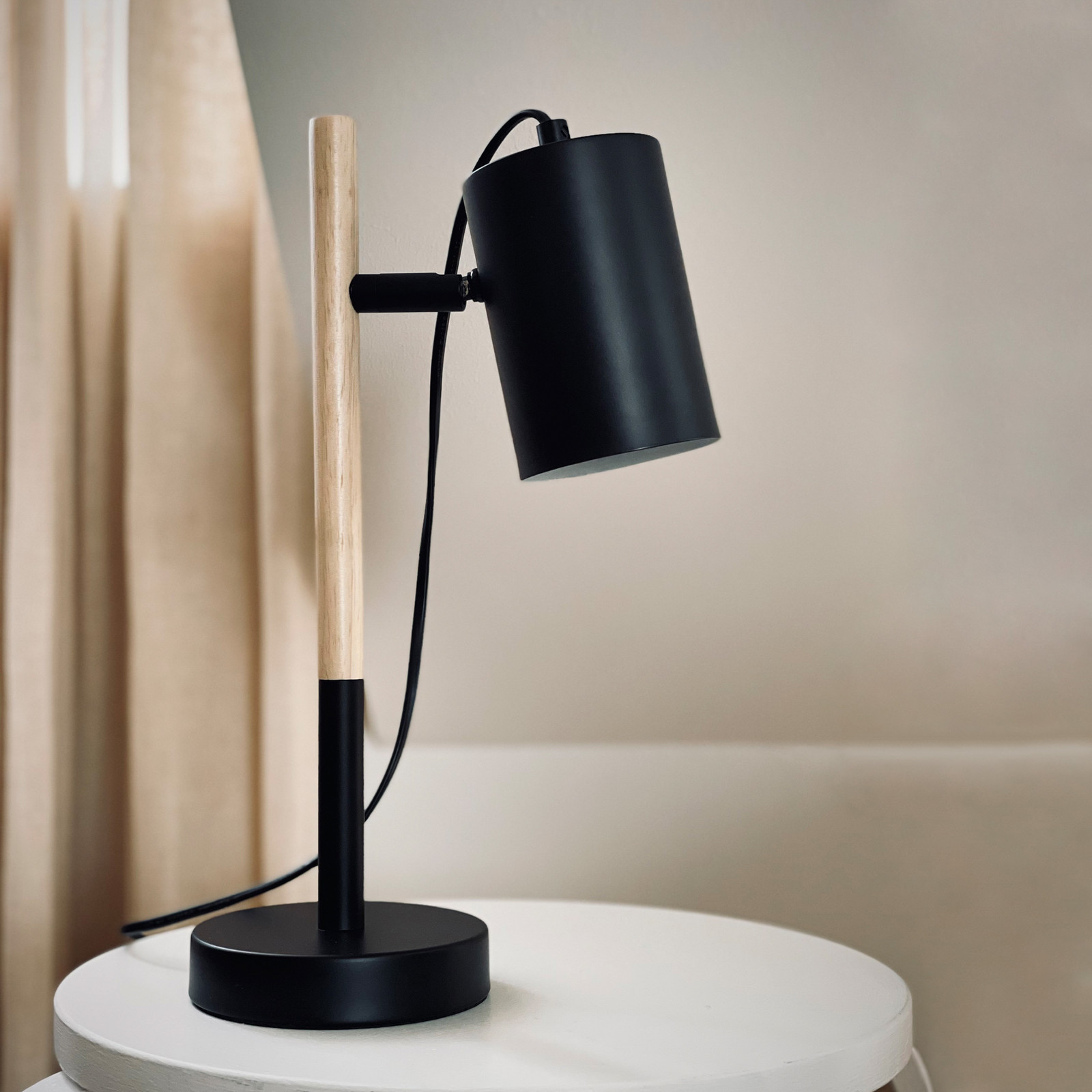 Dyberg Larsen Woody lampă de masă - Camera de zi / sufragerie - design - negru maro - Metal