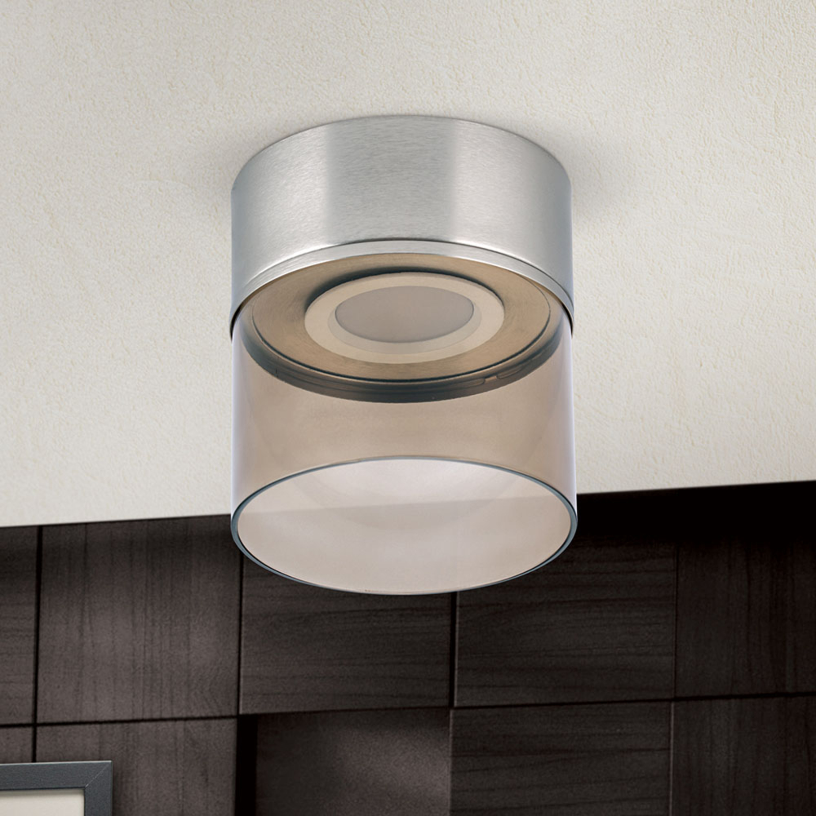 LED ceiling light Francis nickel matt