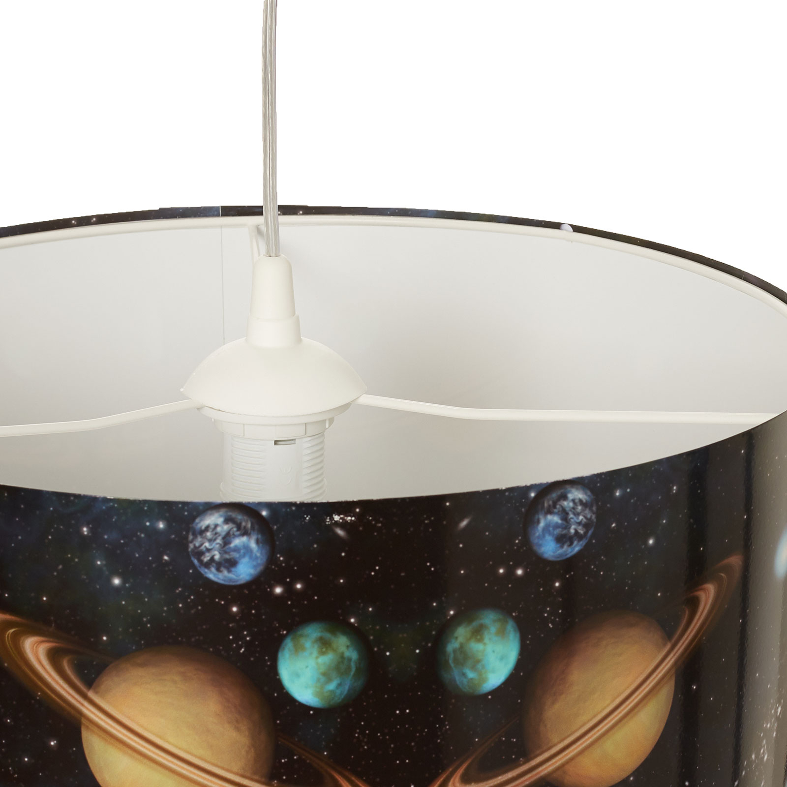 Space pendant light with space print