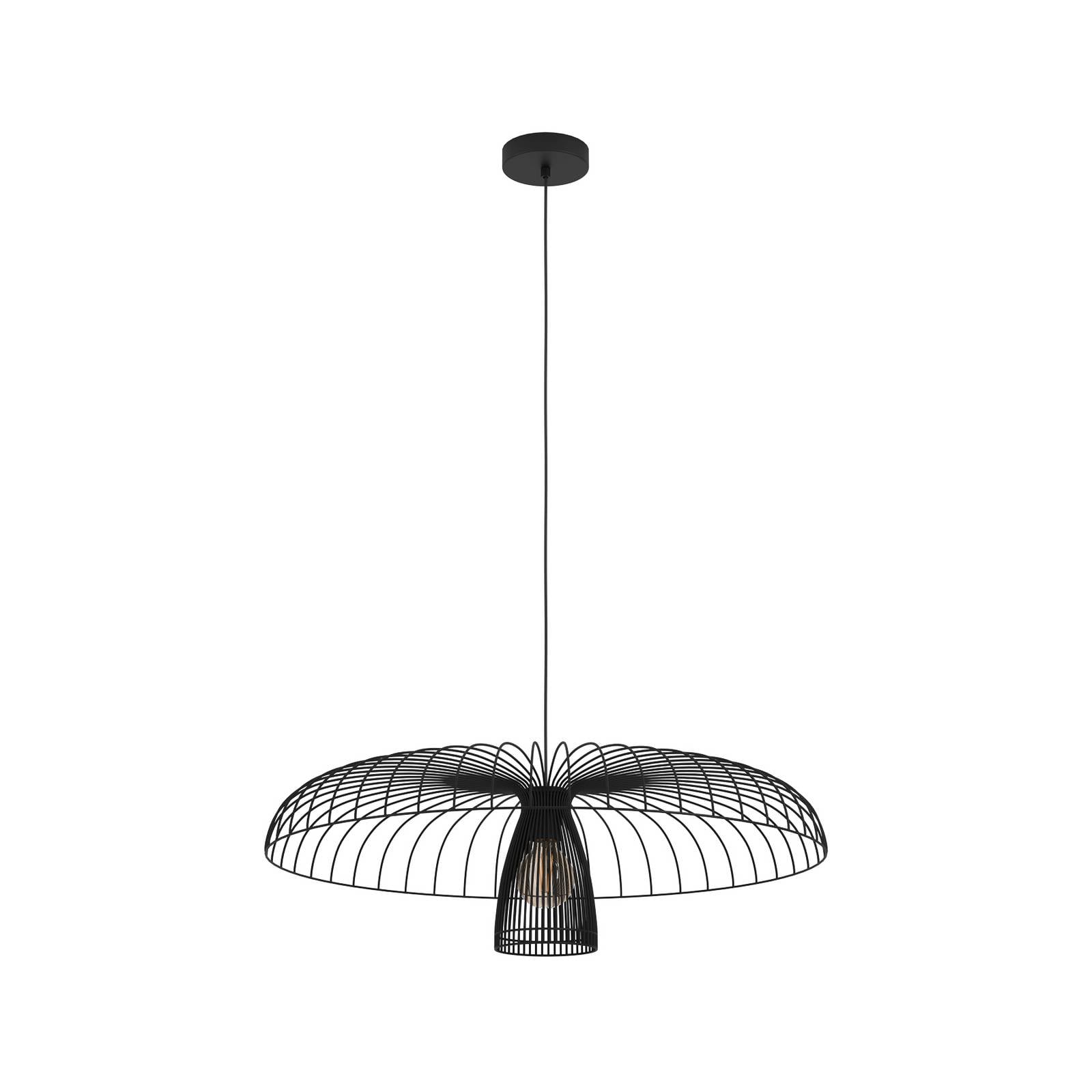 Pendelleuchte Esstisch Champerico Hängelampe für Wohnzimmer und Esszimmer Metall Esszimmerlampe mit Draht-Lampenschirm in schwarz Lampe hängend